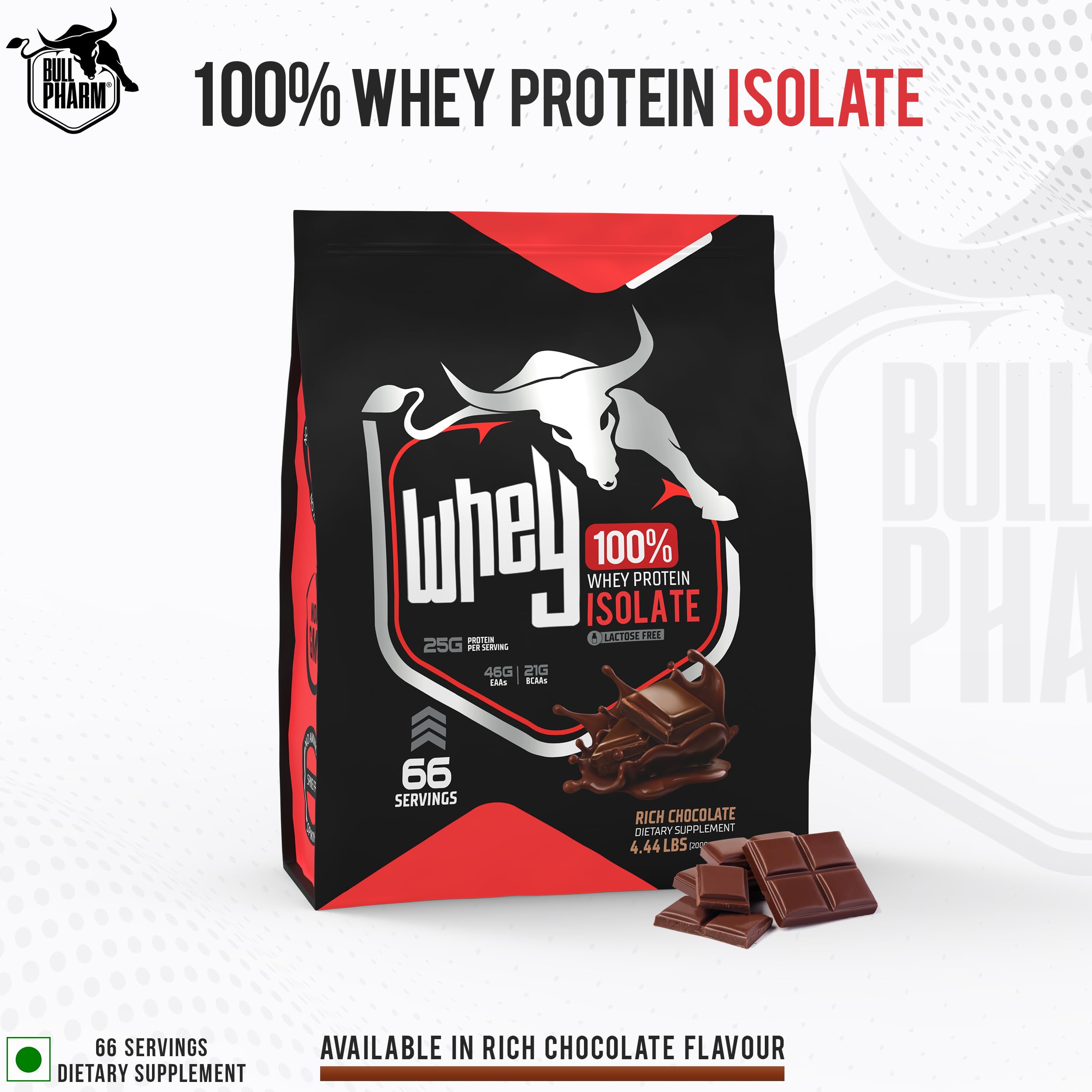 100% WHEY PROTEIN ISOLATE | LACTOSE FREE | LEAN MUSCLE GROWTH | FASTER RECOVERY | WORKOUT INTENSITY | 66 SERVINGS | 4.44 LBS | FSSAI APPROVED (Rich Chocolate) — Amazon image 3