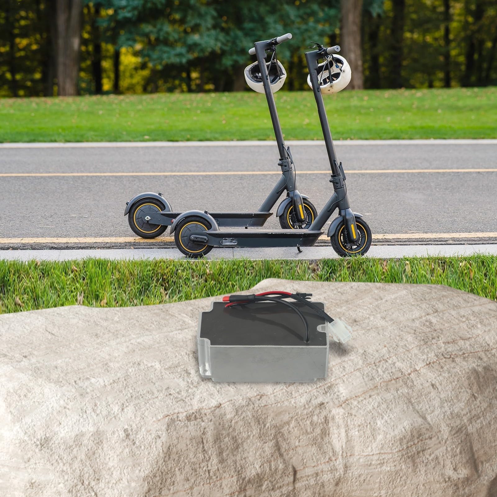 Port de charge intégré en métal compatible avec la trottinette électrique Ninebot Max, prise de rechange argentée pour réparation de chargeur, accessoire de montage 117 x 71 x 43 mm