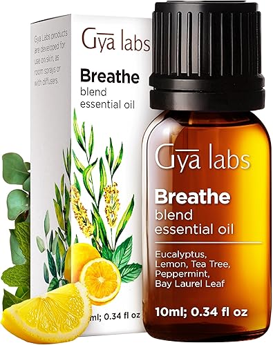 Gya Labs Breathe - Mezclas de aceites esenciales 100% puros, naturales y fáciles de respirar de eucalipto, menta y más para limpiador humidificador disponible en Yaxa Costa Rica