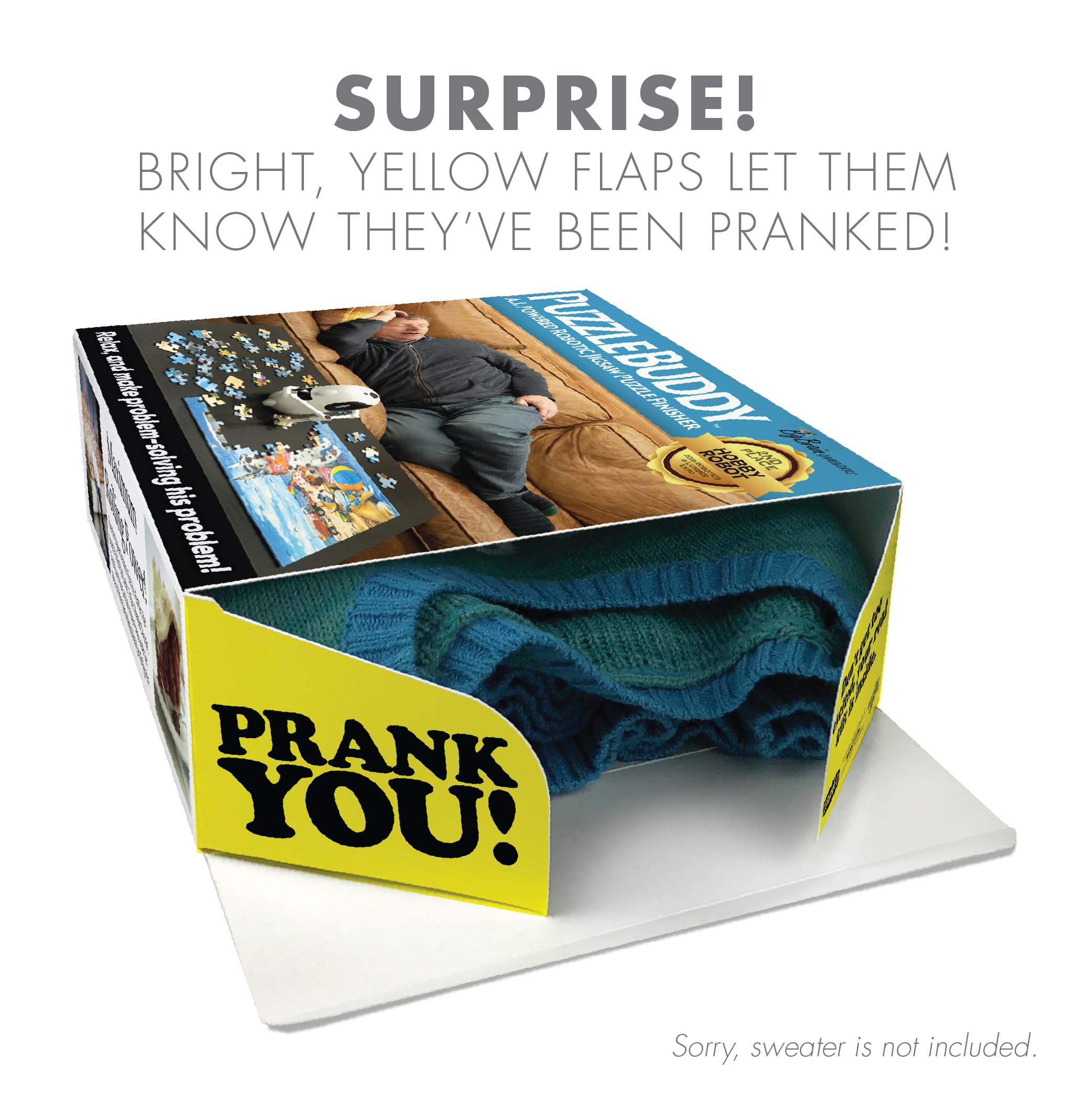 Prank-O Prank Gift Box – Puzzle Buddy | Hilarious Gag Gift Box, Birthdays, White Elephant, Secret Santa & More | Empty Joke Box for Wrapping Real Presents, Comedy