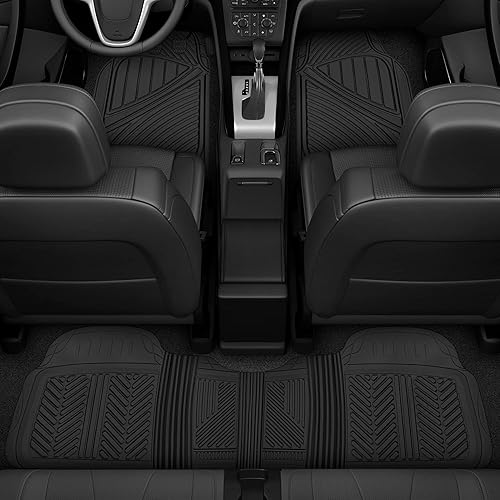 Miniatura 3 de Motor Trend FlexTough Performance All Weather Rubber Car Floor Mats with Cargo Liner – Full Set Front & Rear Floor Mats for Cars Truck SUV,