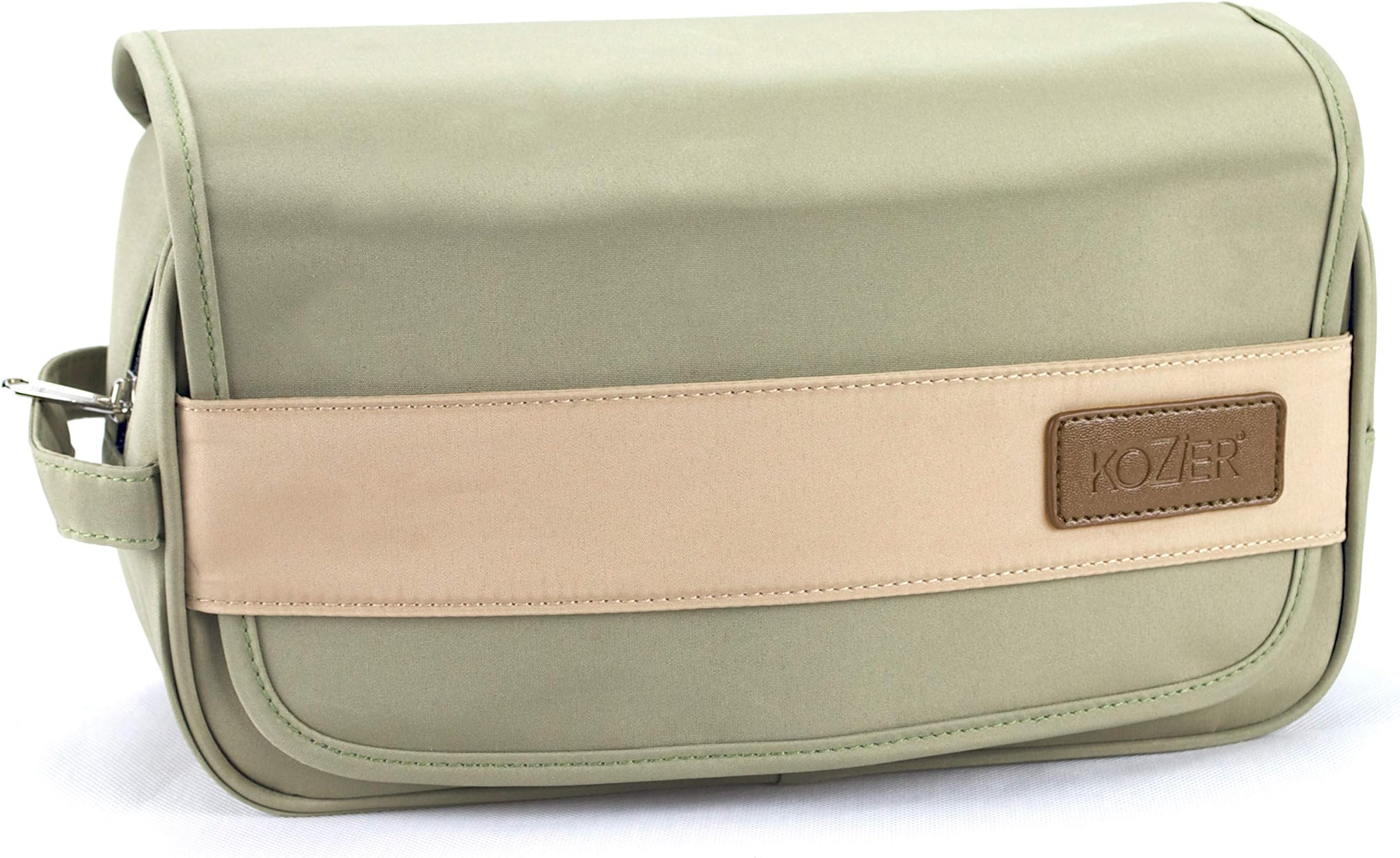 Kozier Toiletry Bag for Men & Women - Dopp Kit, Compact Hanging Travel Toiletries Organizer, Small with Clear Waterproof Pockets | Shaving and Grooming, Gym, Bathroom Accessories, 11” x 4.4” x 6”