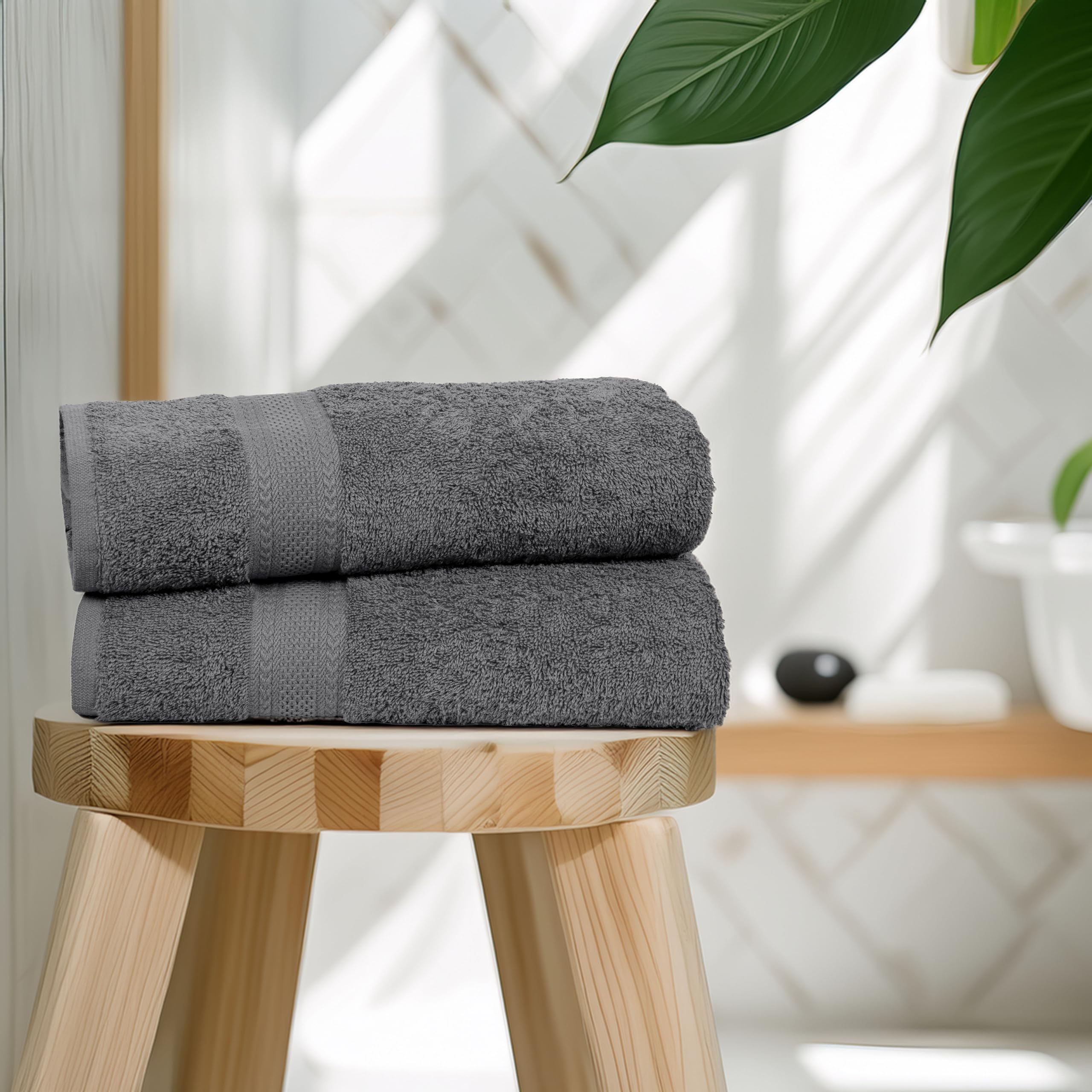 Medium Size Bath Towels Set of 6 – 100% Cotton Terry – 24" x 48" – Quick Dry, Soft & Highly Absorbent – Grey Towels for Bathroom, Gym, Spa, Pool & Daily Use: Sky Blue 24"x48" - PK 6