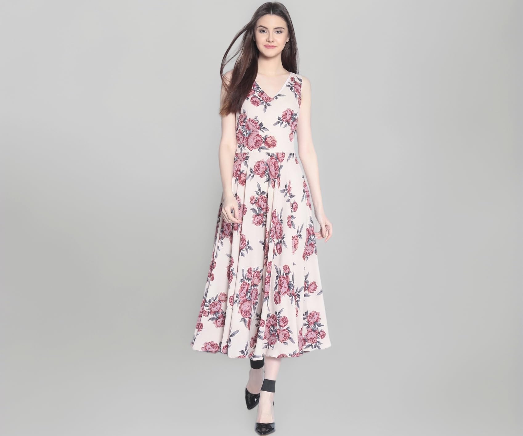 Rare Women's Standard Length Casual Dress (ep3149b-s_Beige_Small_Beige_S)