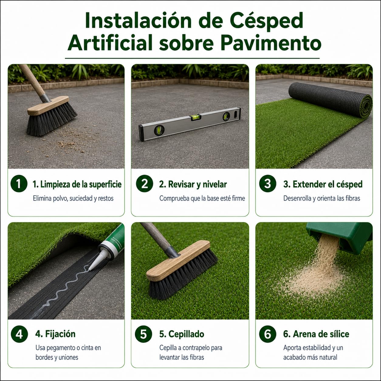 Césped Artificial DUBAI 40 mm | Rollo 1x5 m |Natural y Realista | Resistente UV | Hilo en Forma de C | Reciclable y No Tóxico | Alta Densidad 18.900 Puntadas | Drenaje 800 l/h/m²