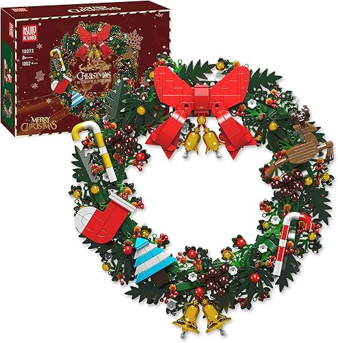 Mould King Kit de bloques de construcción de corona de Navidad, modelo de casa decorado con corona de eucalipto para Navidad, juguetes STEM regalo