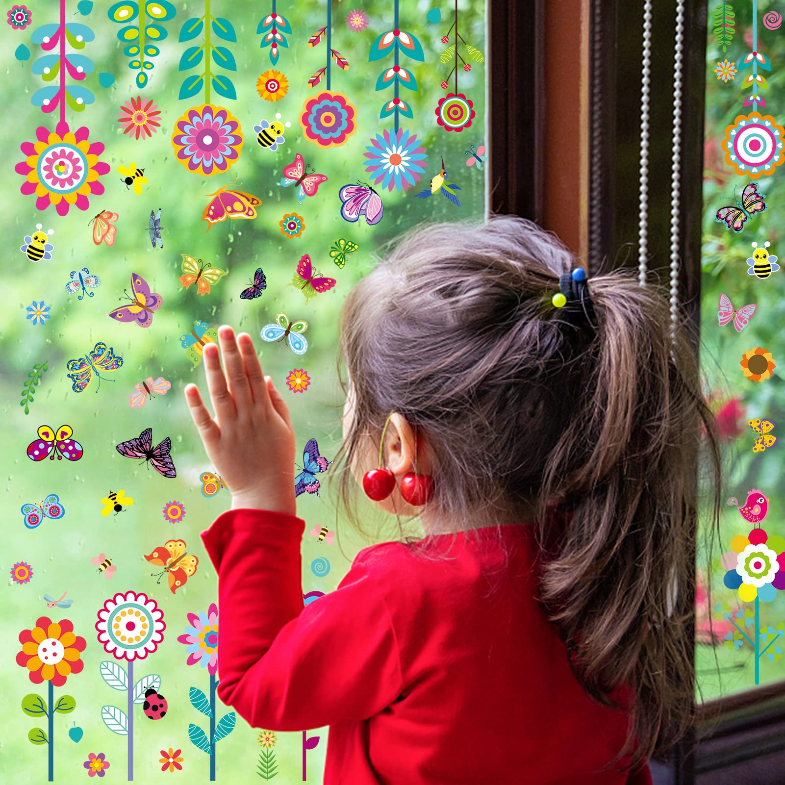 Vetrofanie Primavera Farfalle - 9 Fogli PVC Riutilizzabili, Decorazione Finestre - Foto 5