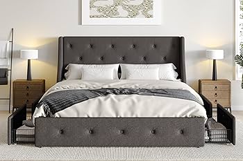 Wadhamさま専用 Amazon.com: SHA CERLIN Upholstered Full Size Platform Bed