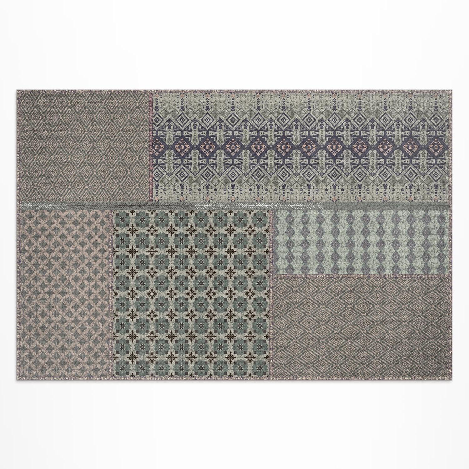 Tapis d'extérieur rectangle 150x225 en PVC pour décoration de balcon et jardin
