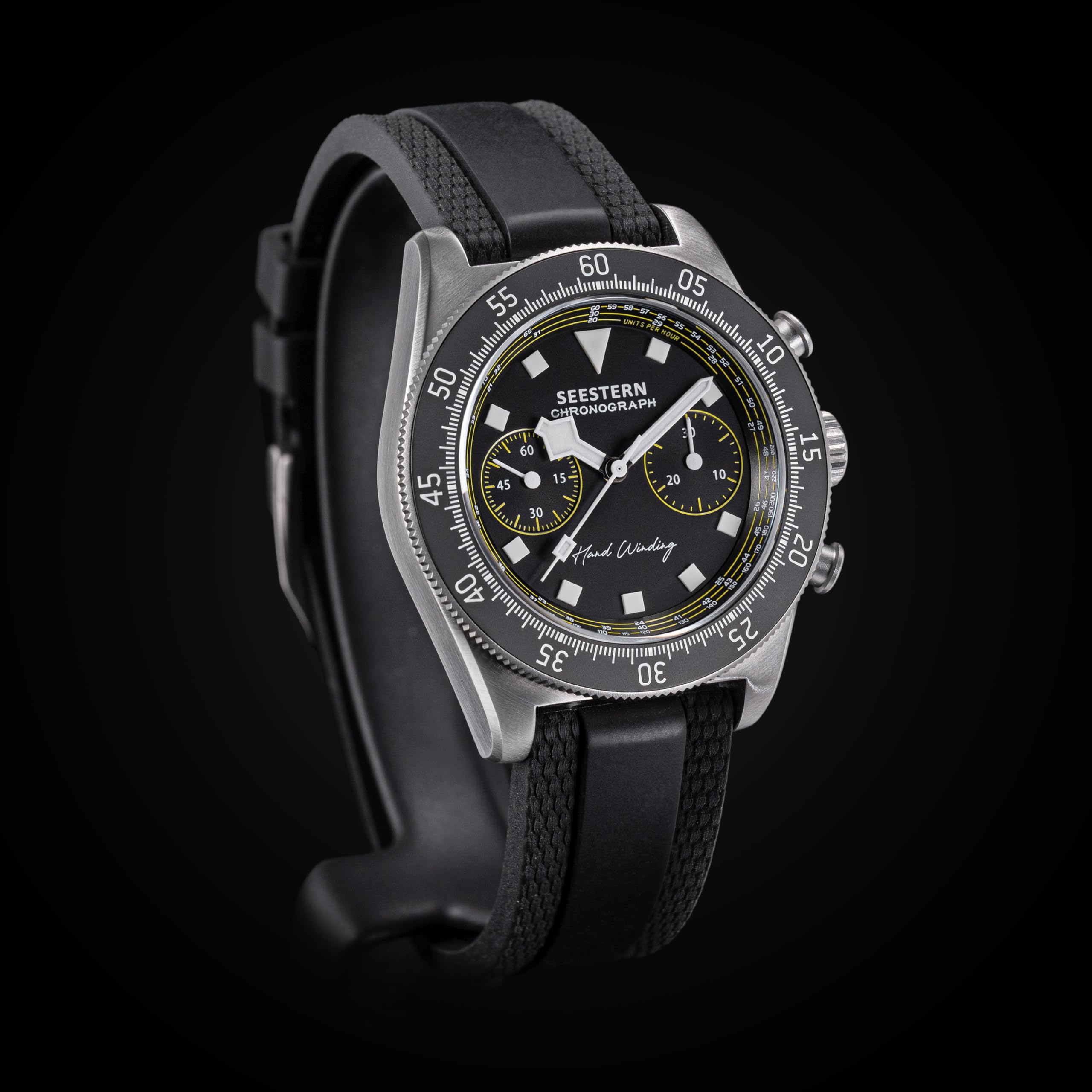 Sugess S443.Y Chronograph Limited Fashion Mechanische Sportliche Herrenuhr Möwe ST1901 Uhrwerk Gold Schwanenhals Regulator 1963