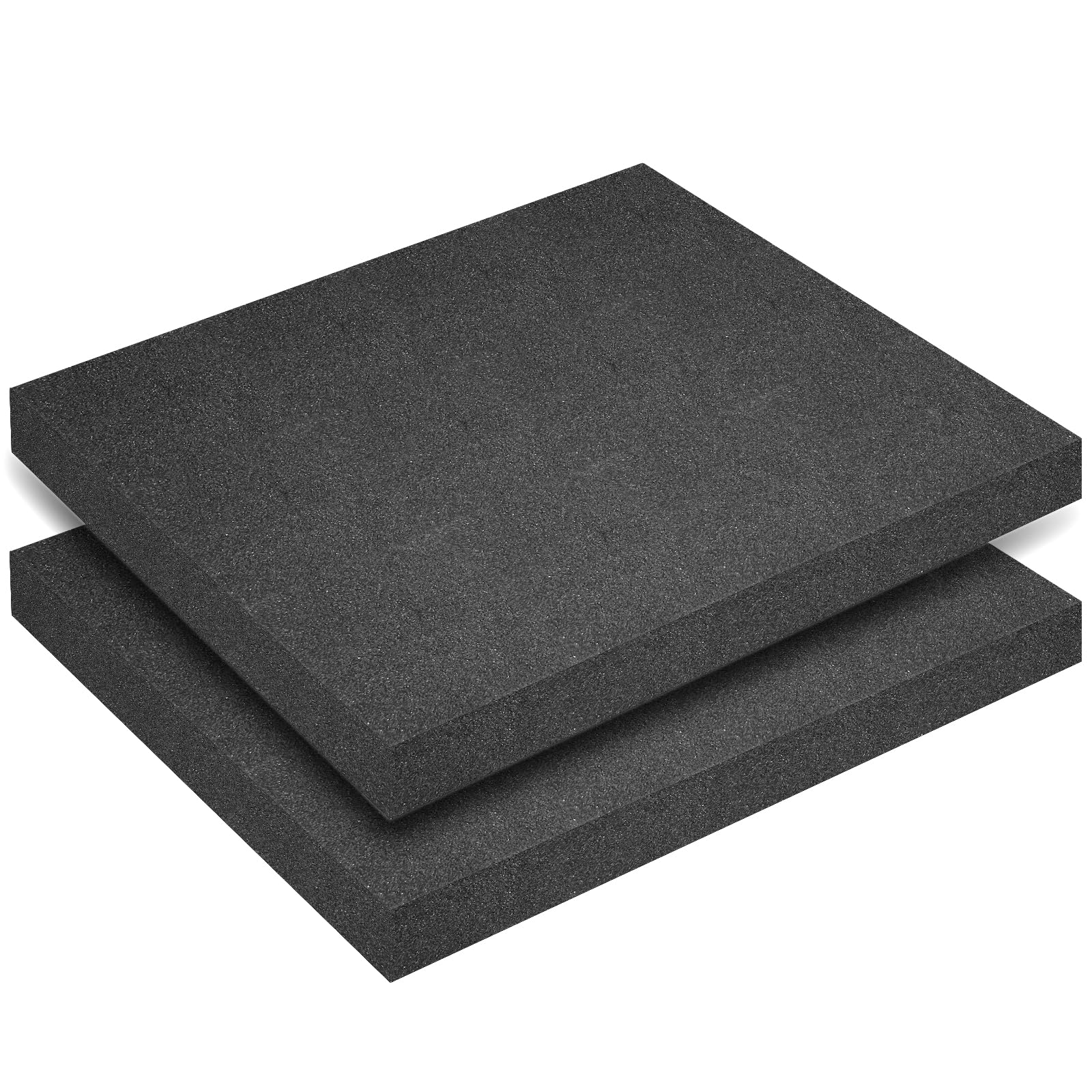 Polyurethane Foam Inserts, 2 PCS 16 x 12 x 1.5 Inch Black Cuttable Packing Foam Sheets for Tool Box, Camera, Crafts and Storage
