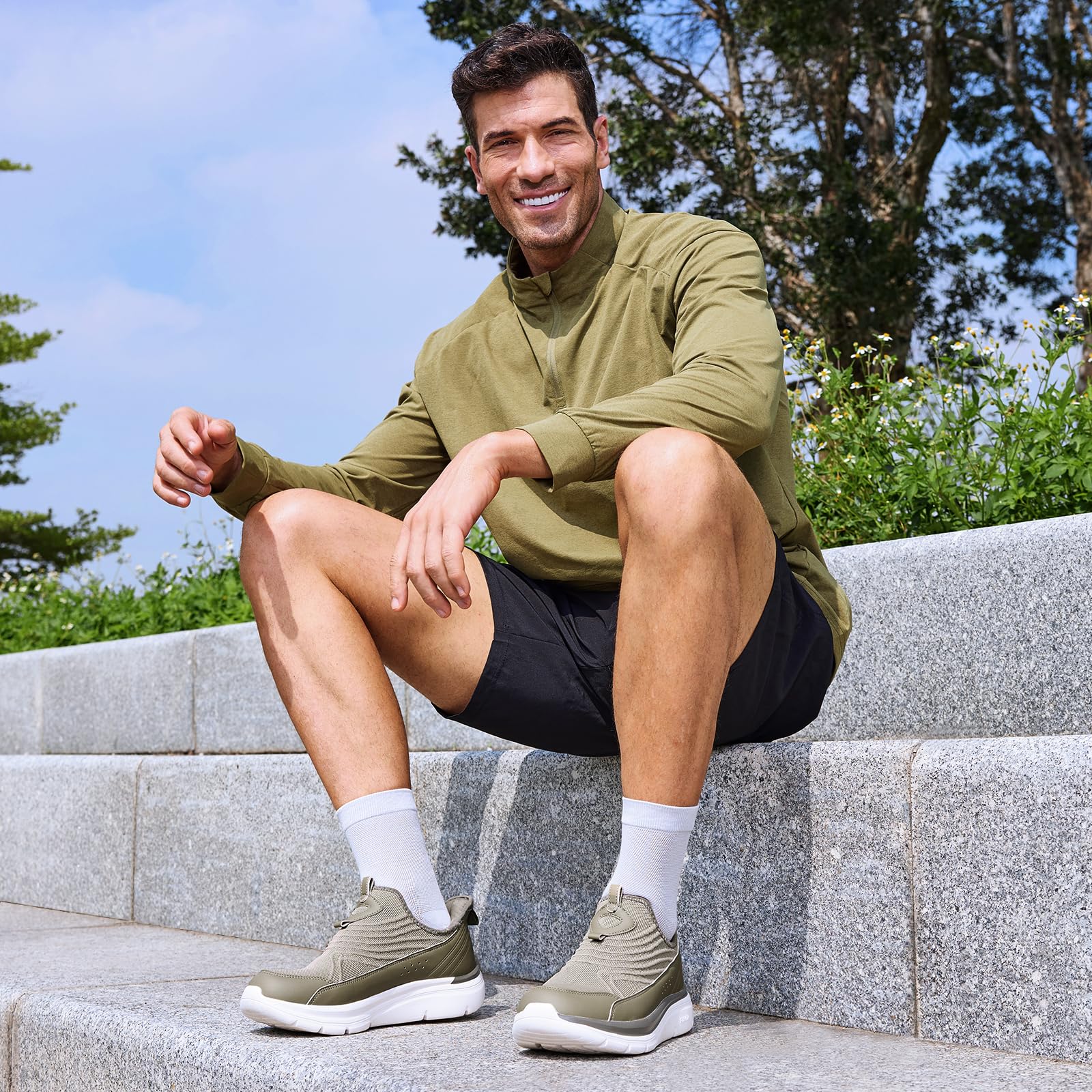 FitVille Slip On Scarpe da Passeggio Uomo Extra Larghe Sneakers Sportive da Corsa Camminata Traspiranti Comode dalla Calzata Ampia Senza Lacci