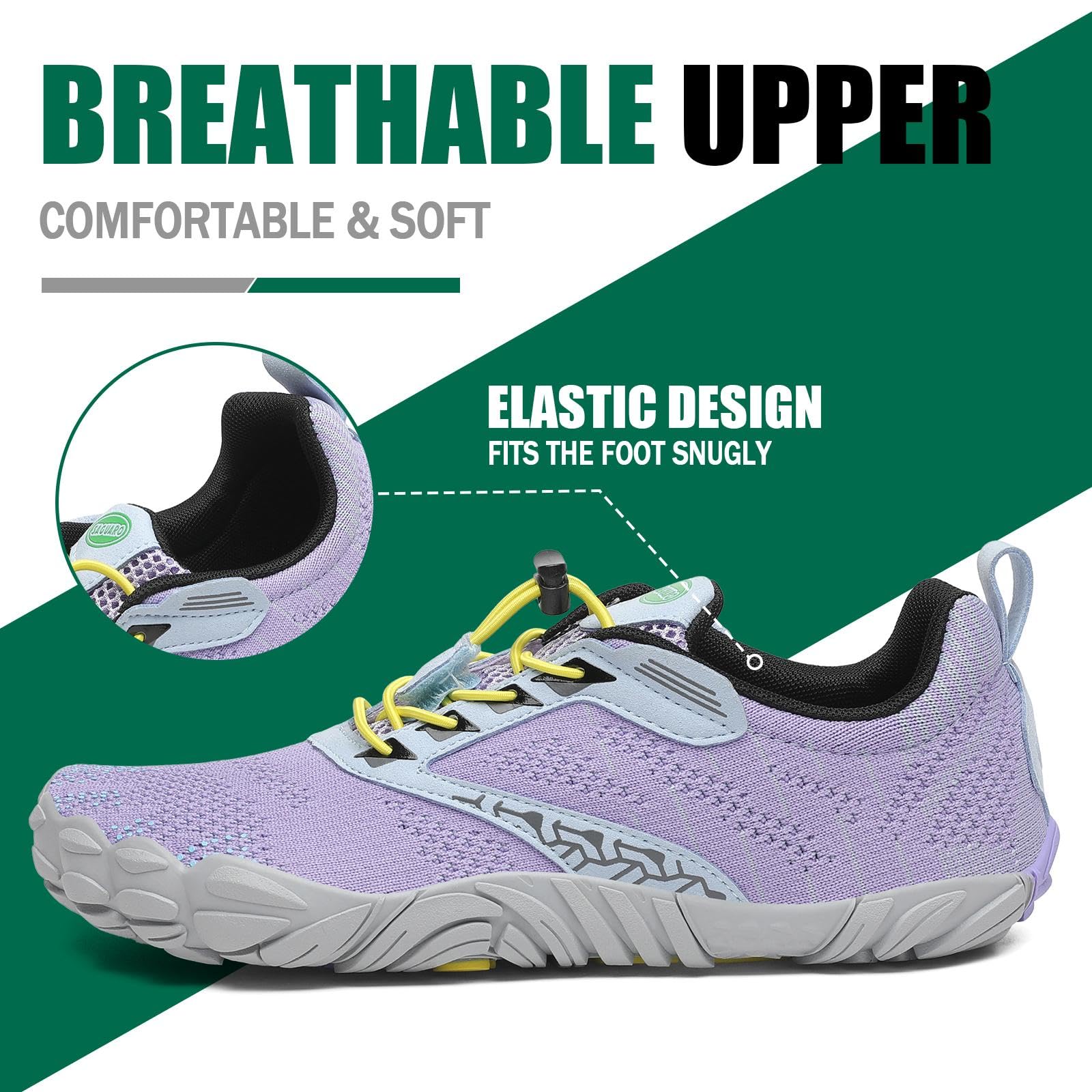 SAGUARO Barefoot Shoes Uomo Donna Scarpe Barefoot Minimaliste Scarpe a Piedi Nudi Antiscivolo Scarpe Trail Running Leggere Scarpe Dita,Gr.36-48 EU