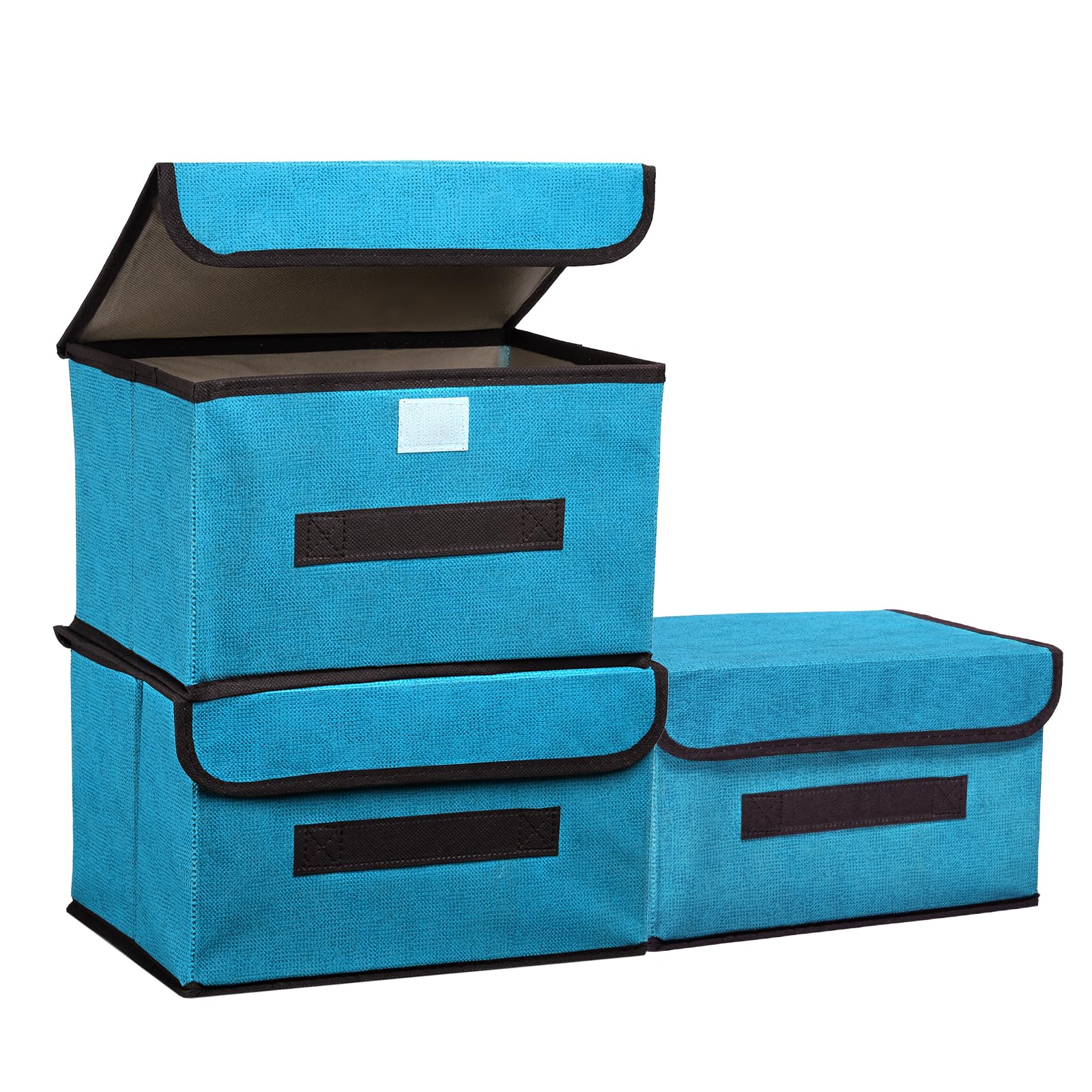 Organisateur en tissu bleu pour ranger la garde-robe et l'étagère de la chambre