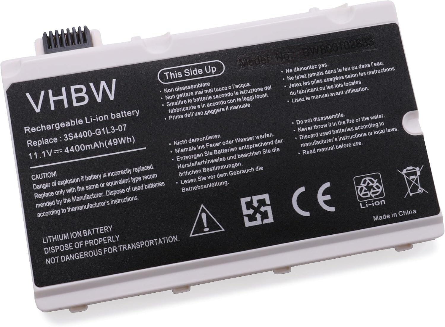 BATERÍA LI-Ion 4400mAh 11.1V Color Blanco Compatible con FUJITSU-Siemens Amilo Pi3450, Pi3525, Pi3540, Xi2550 sustituye 3S4400-C1S1-07, 3S4400-S3S6-07