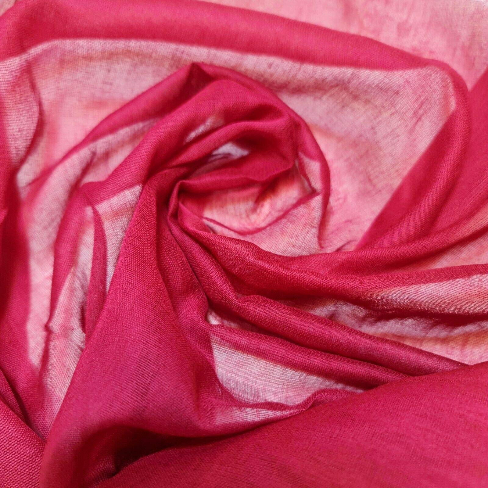Plain/Solid Dyed Soft 100% Cotton Muslin (Mulmul/Voile/Cheesecloth) Dress Craft Fabric Material 45" - 112 cm Wide Sold As 1 Meter Pre - Cut Lengths (Maroon)