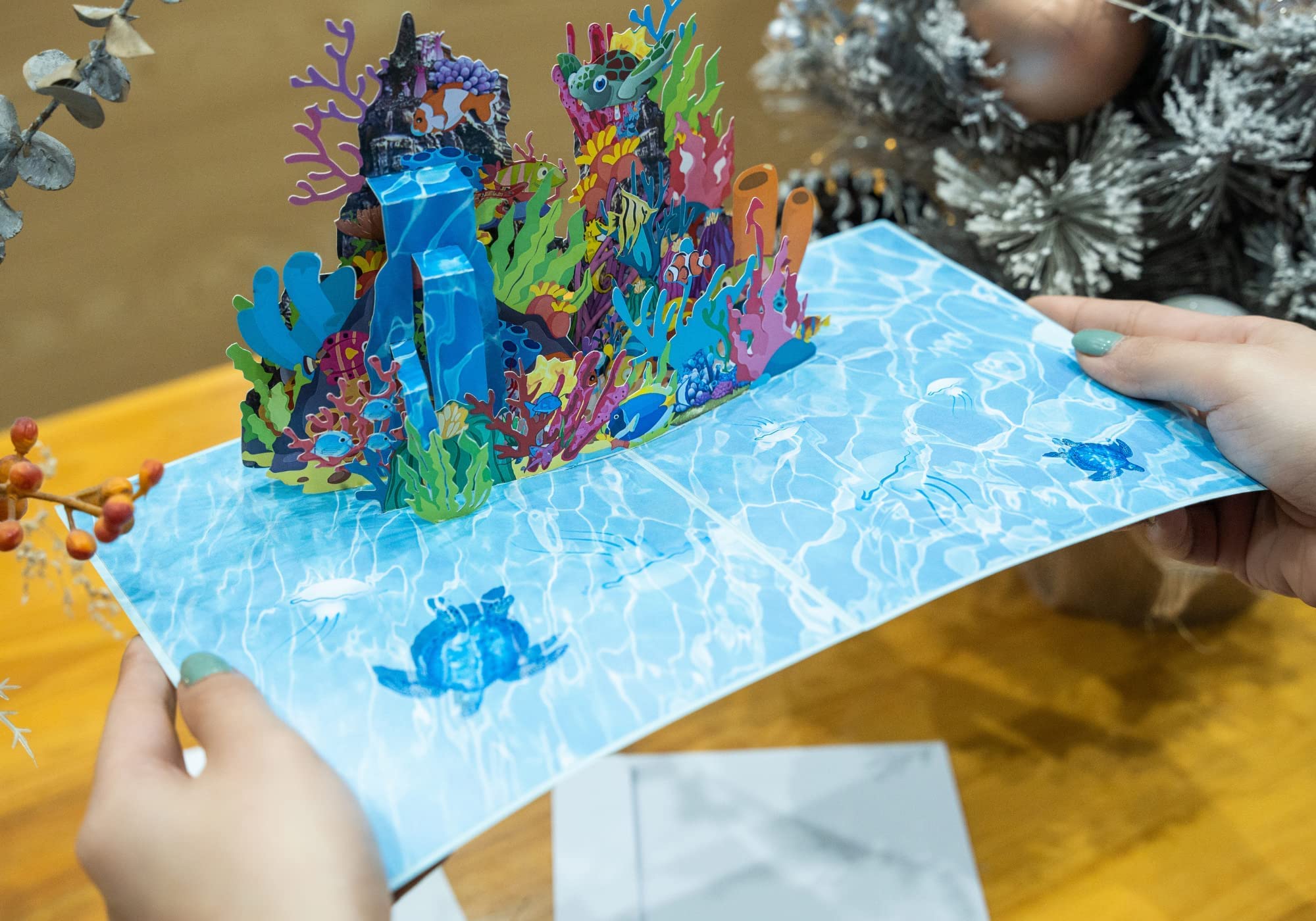 Rykamia Tarjeta desplegable de acuario, tarjeta de acuario en blanco, tarjeta 3D de cumpleaños de acuario, regalo de acuario, tarjeta de peces para niños, tarjeta de acuario, solo porque sí,