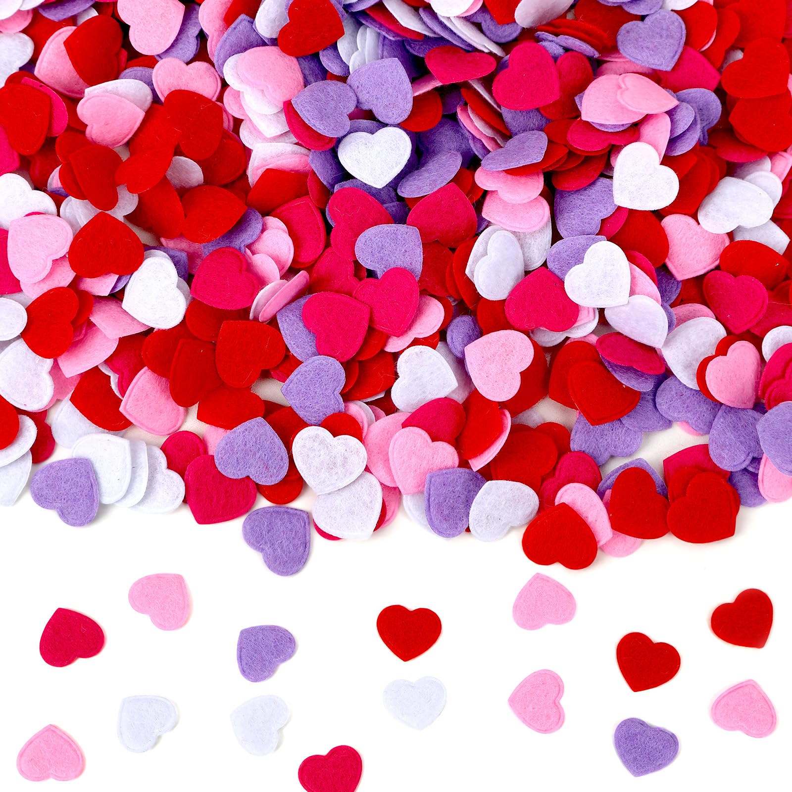MARFOREVER Valentine's Day Felt Hearts Confetti Heart Decorations Confetti