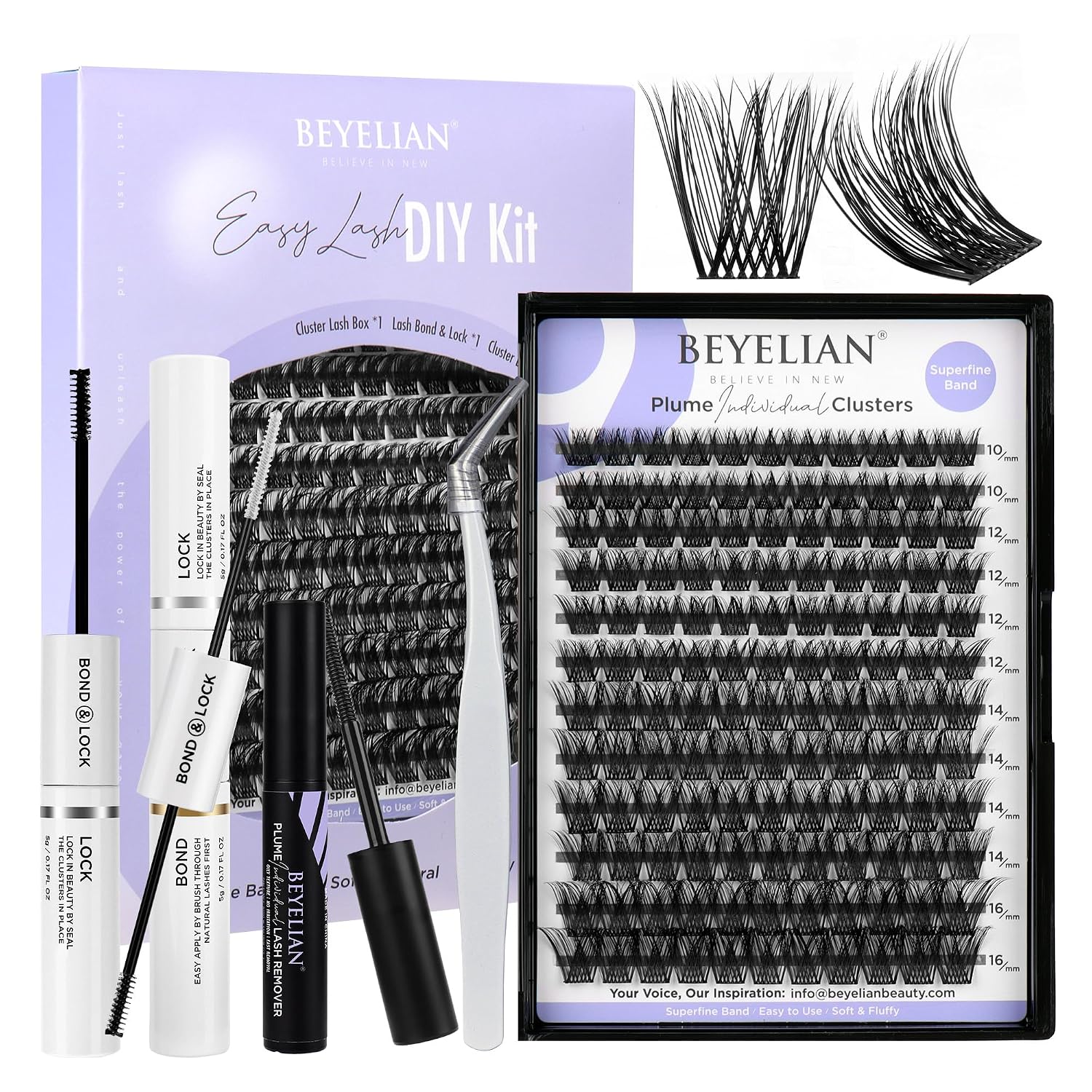 BEYELIAN Wimpern-Cluster Set – 96 Stück, Leicht & Wiederverwendbar, Perfekt Für Voluminöse Augenblicke