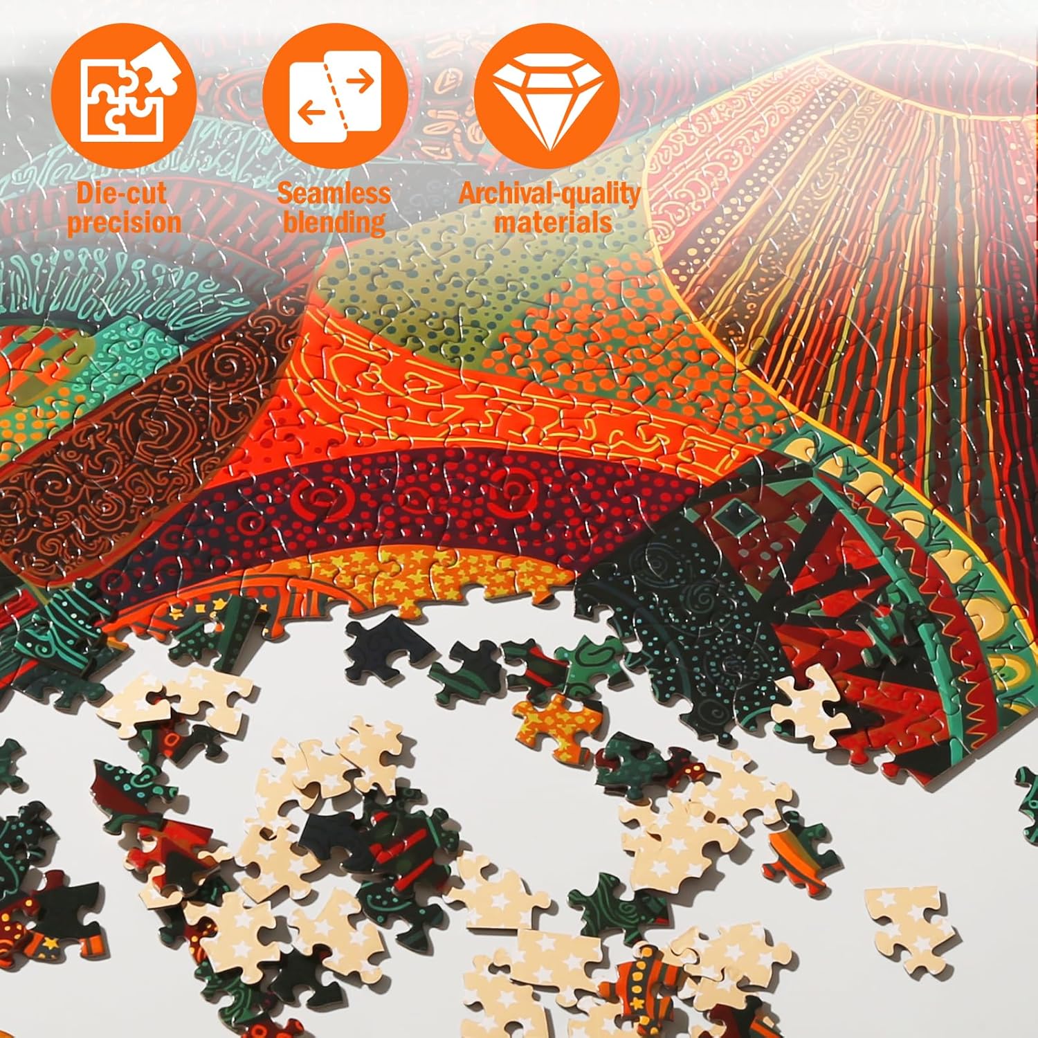 Jigsaw Puzzles for Adults 1000 Pieces, Animal Deer Difficult Challenging Unique Puzzle for Game Night Family Home Decor, 20x27 Inches, 20x27 Inches, Colorful Deer