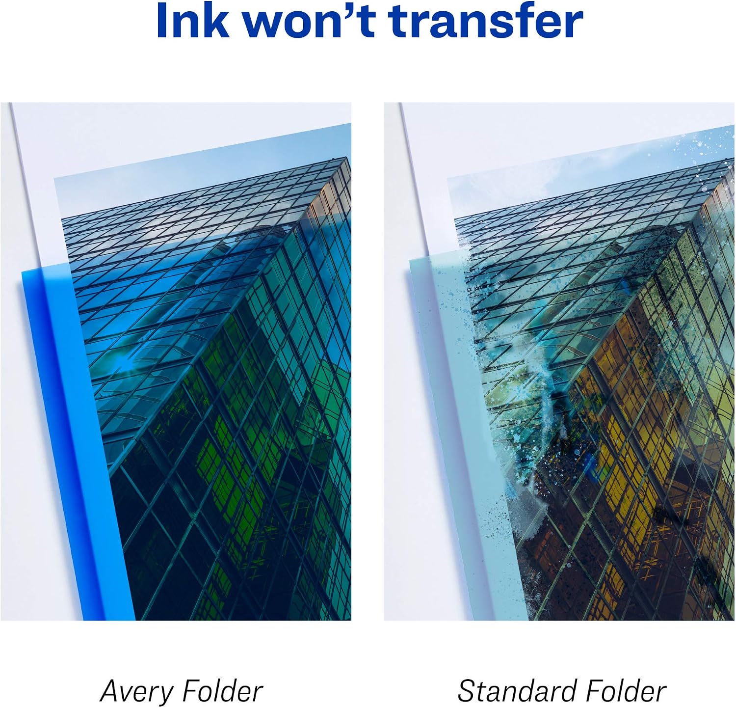 Avery® Translucent Two Pocket Folder, Water Resistant, Holds up to 20 Sheets, 1 Blue Folder (47811)