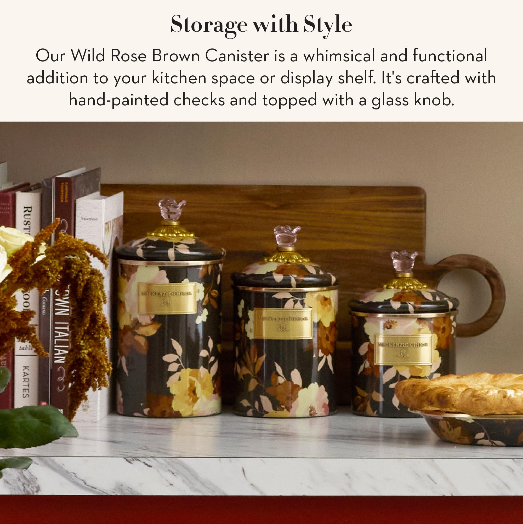 Amazon.com: MACKENZIE-CHILDS Enamel Canister, Kitchen Storage