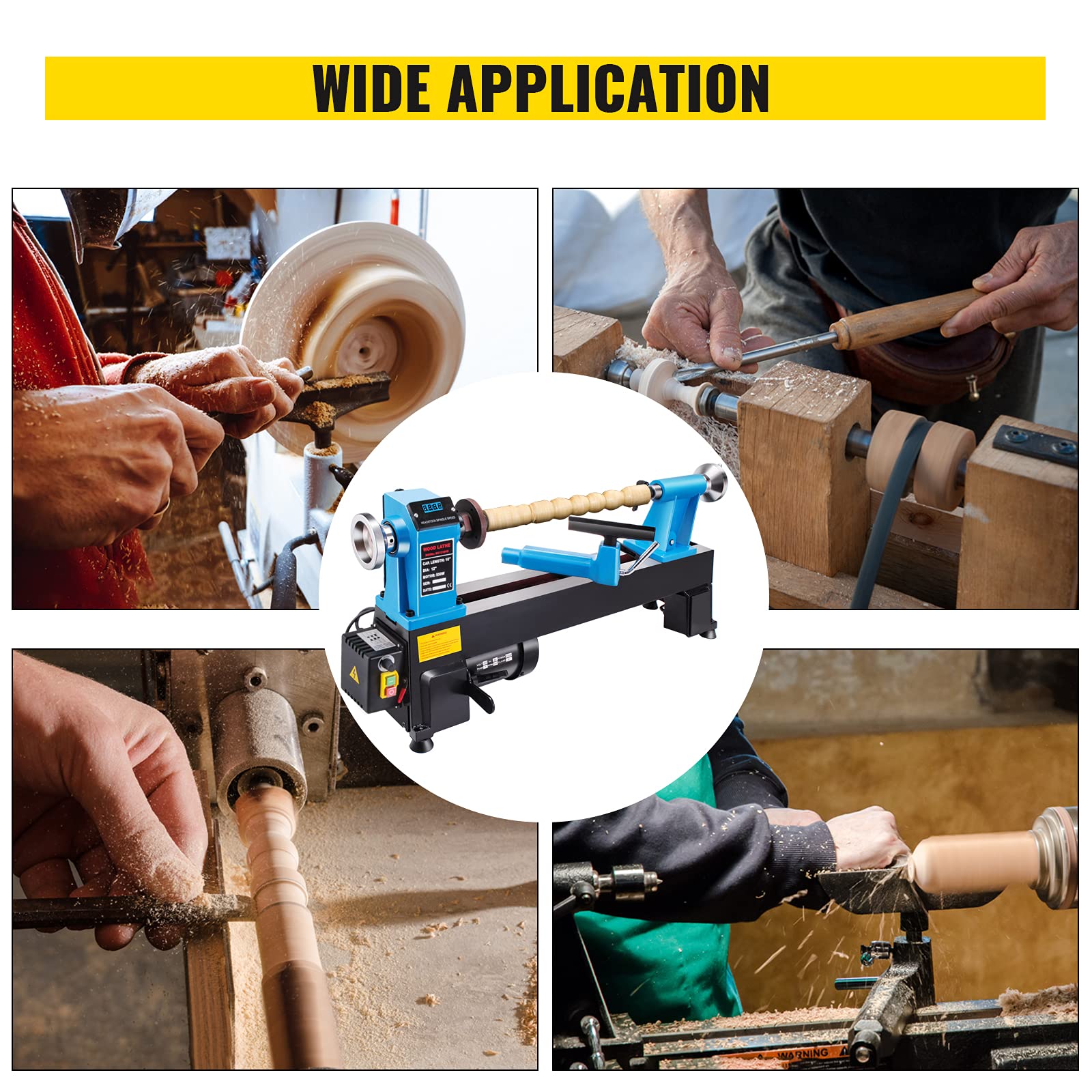 Mophorn Wood Lathe 12 x 18 Inch,Bench Top Heavy Duty Wood Lathe