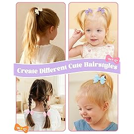 Jollybows 40PCS Baby Girls Hair Bows Ties Boutique Elastic Hair Rubber Ribbon Hair Band Accessories for Kids Toddlers Infants
