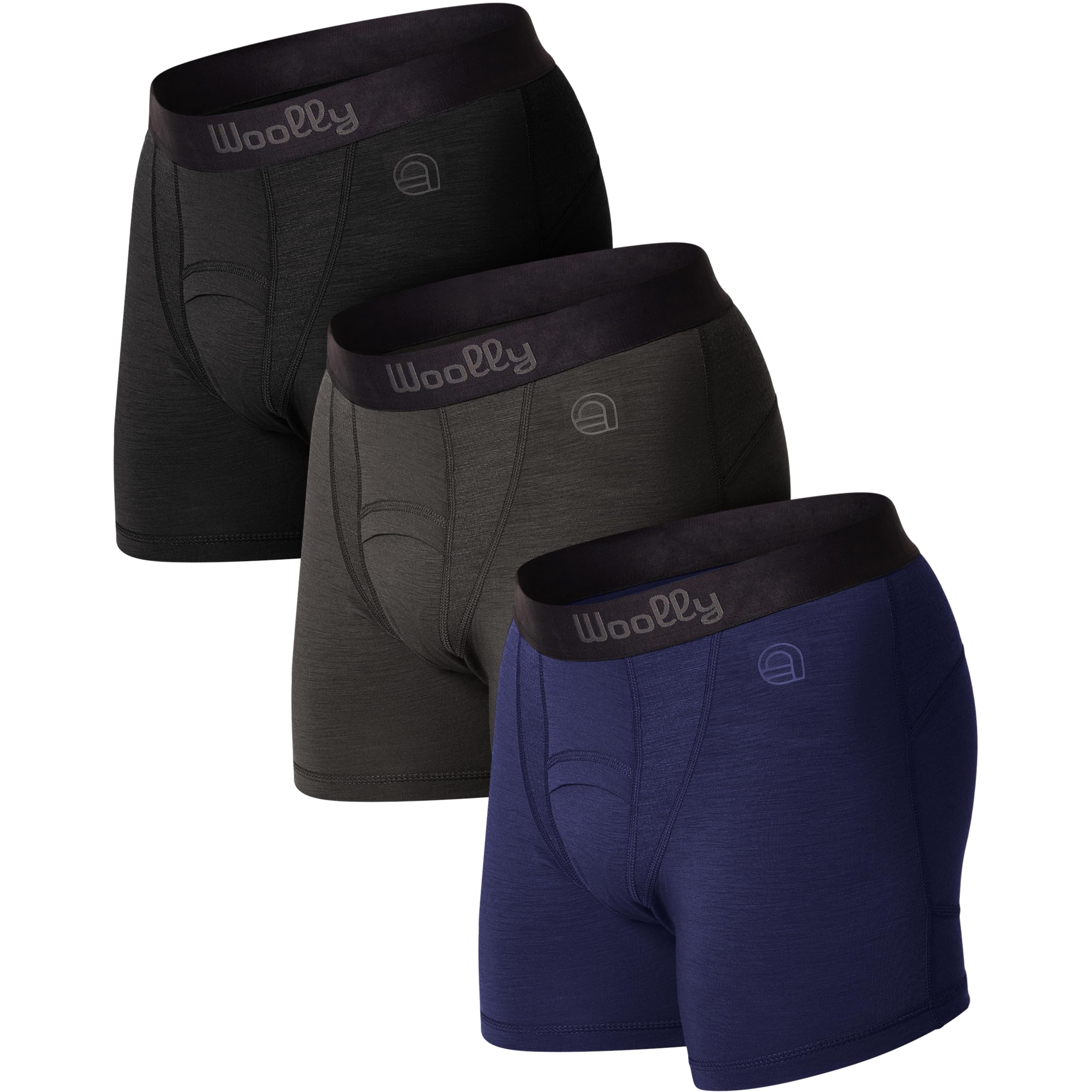 Woolly Men's 100% Merino Wool Active Boxers for Everyday, RWS Certified