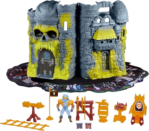 Masters of the Universe Vintage Castle Grayskull Playset with Display Mat & Spaceman Figure, Jawbridge & Other Features & Accessories, JKH87