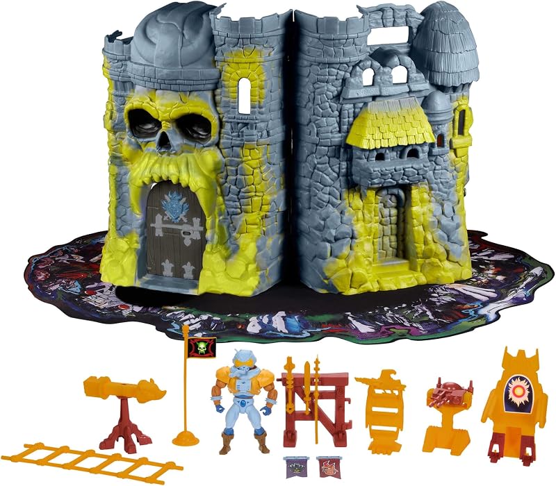 Masters of the Universe Vintage Castle Grayskull Playset with Display Mat & Spaceman Figure, Jawbridge & Other Features & Accessories (Amazon Exclusive)