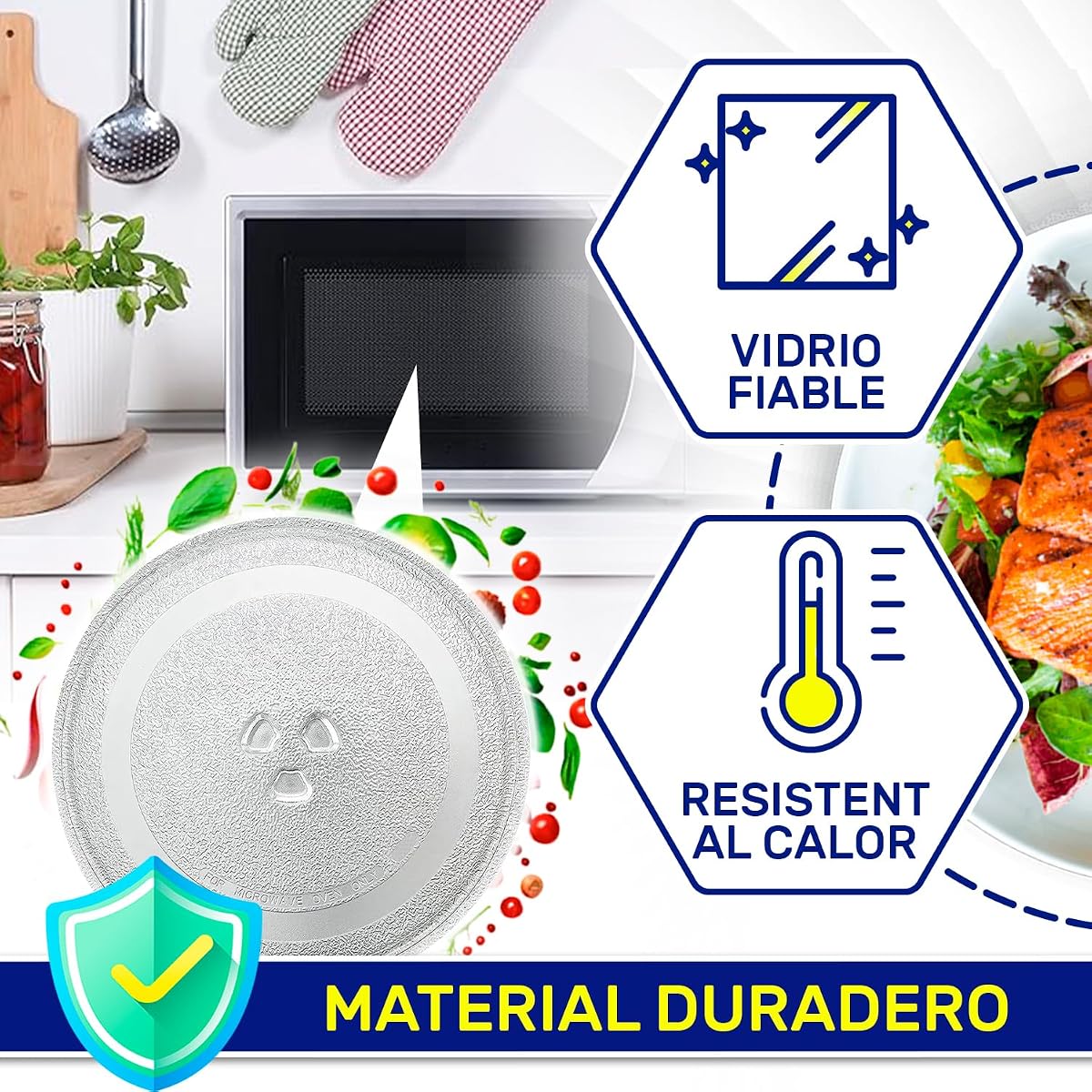 Plato Microondas Universal Ø 24,5 cm Tiene 3 Fijaciones Plato Giratorio Ø 245 mm es Adecuado para LG - MONTERAL — view 3
