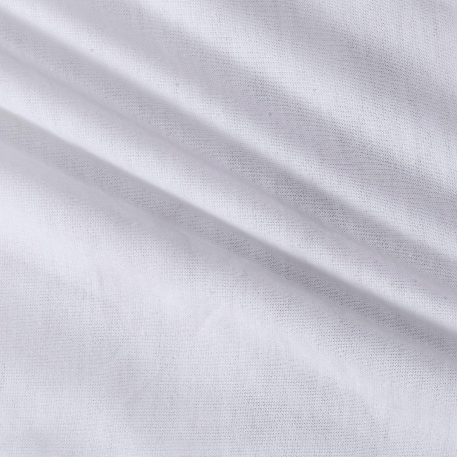 Lavitex 0451901 Soft Stretch Spun Poly/Spandex French Terry White Fabric by The Yard