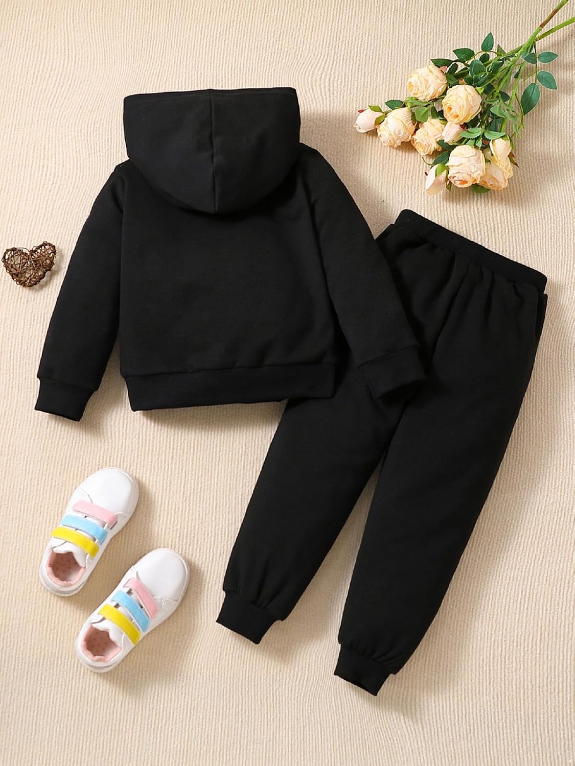 Kids Piece Athletic Sportwear Long Sleeve Pullover Sweatshirt Hoodie with Pants Sports Workout Tracksuit