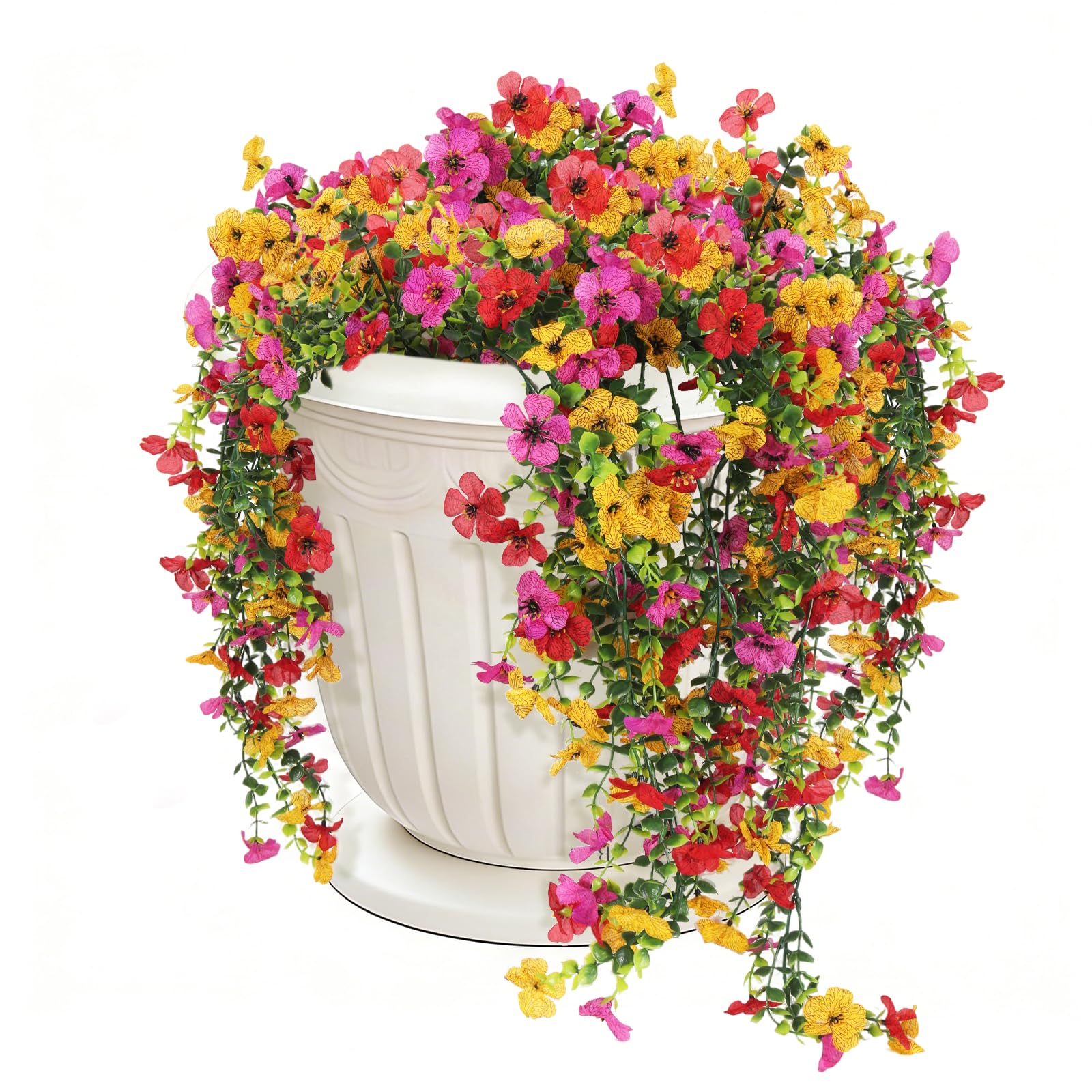 RECUTMS Artificial Hanging Plants UV Resistant Faux Silk Orchid Flowers