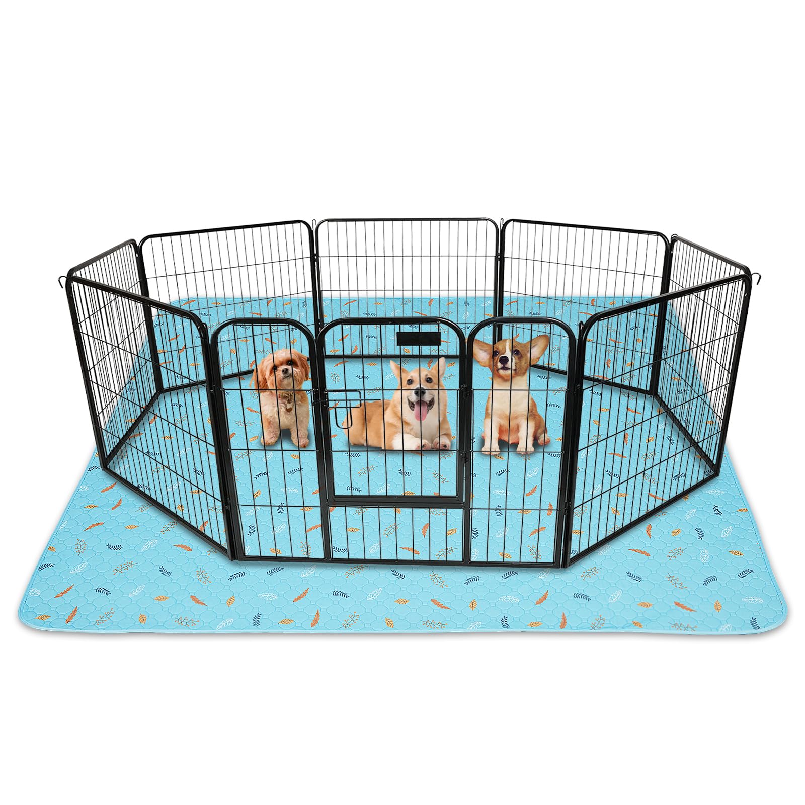 Sunheir Washable Pee Pads for Dogs 72"x72", Extra Large Reusable Puppy Pads Pet Training Pads for Dog Playpen, Waterproof Pee Pads for Puppy Playpen, Whelping Pad, Dog Playpen Indoor - Sky Blue — image 1