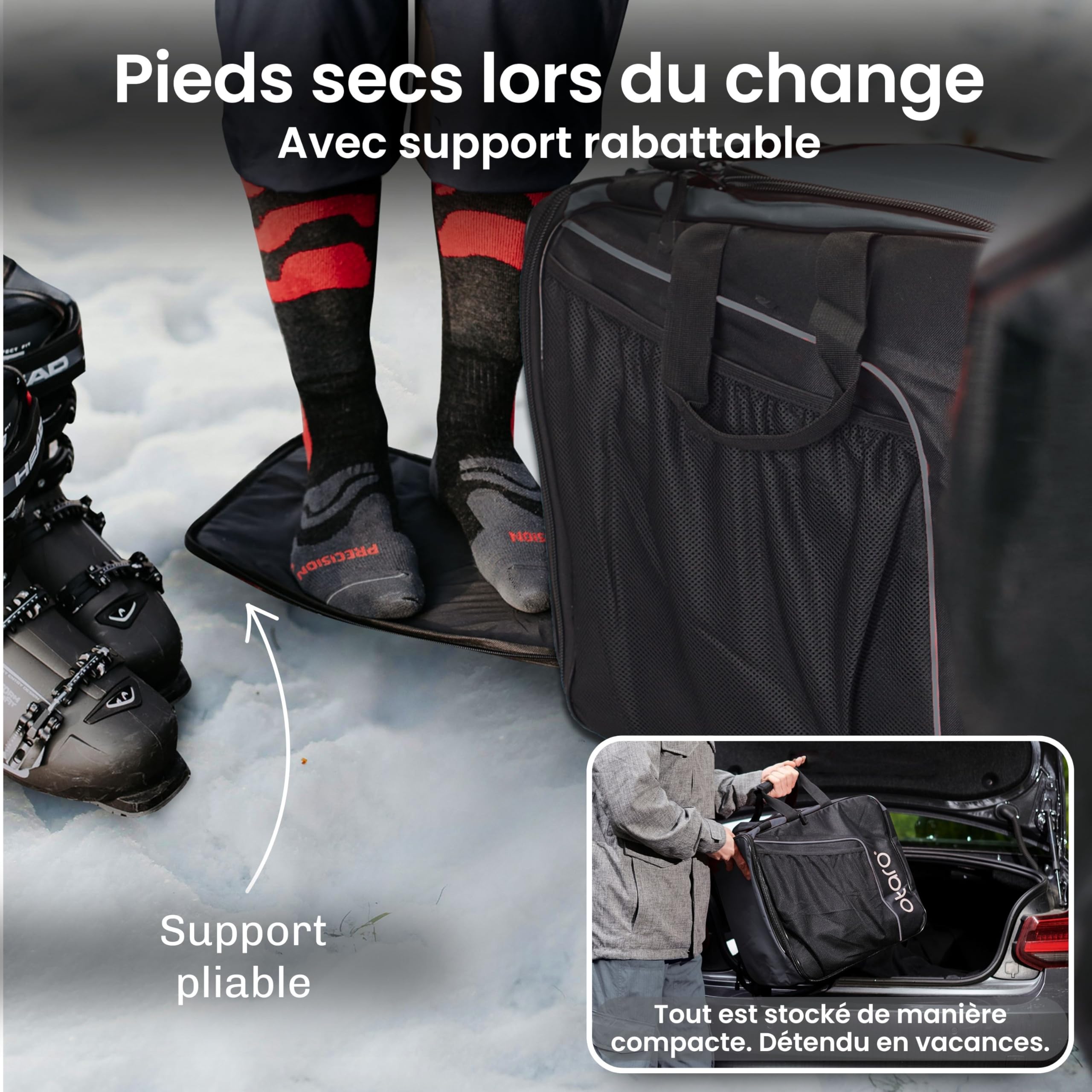 Otaro Premium Skischuhtasche mit Helmfach XL | Innovative Raumaufteilung & Hochwertige Verarbeitung |Deutsches Start-Up Unterstützen! Nie Mehr Chaos beim Skiequipment - Skischuhe-Tasche-Skitasche-Ski