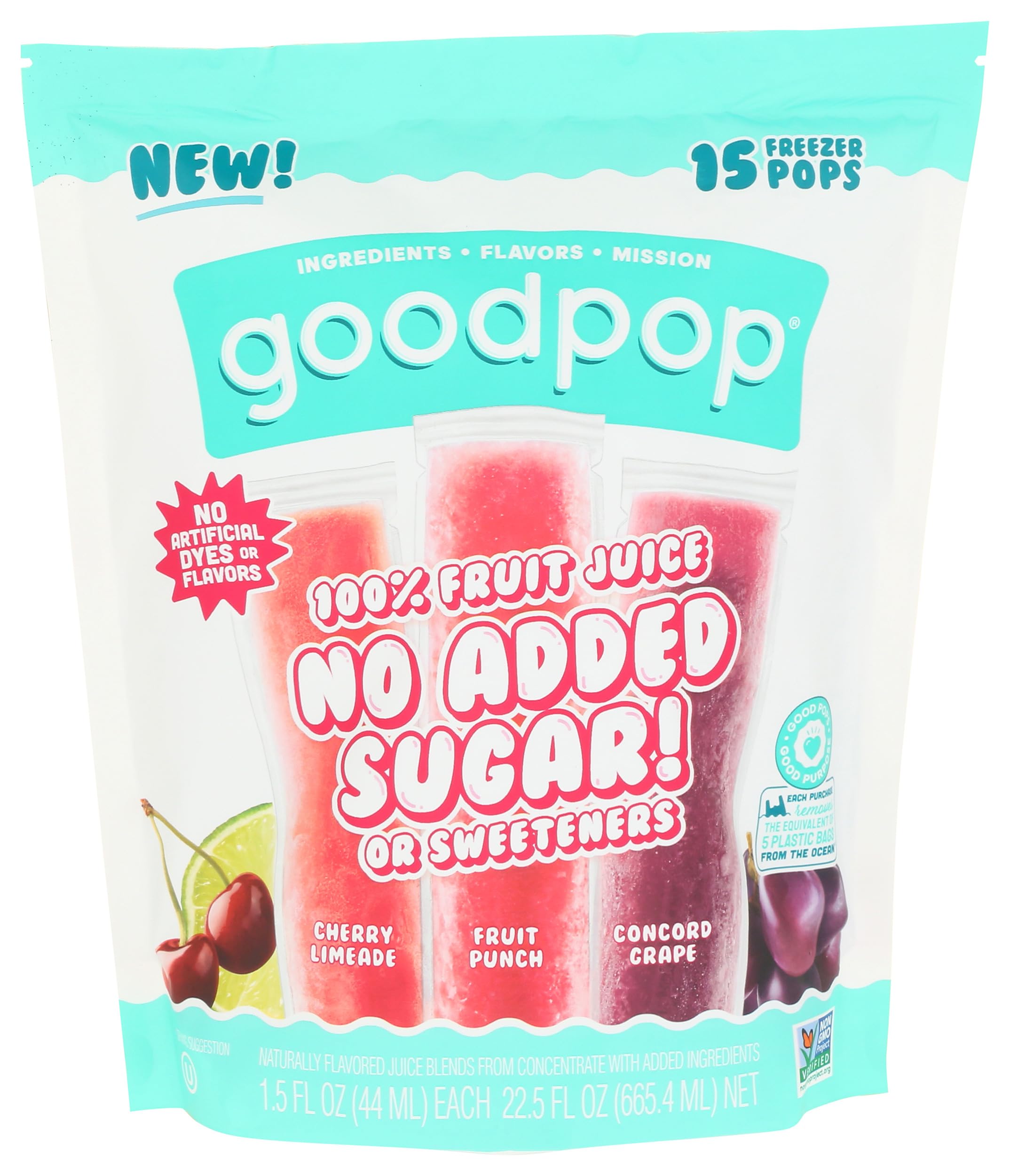 Amazon.com : GOODPOP Assorted Freezer Pops 15 Count, 22.5 FZ