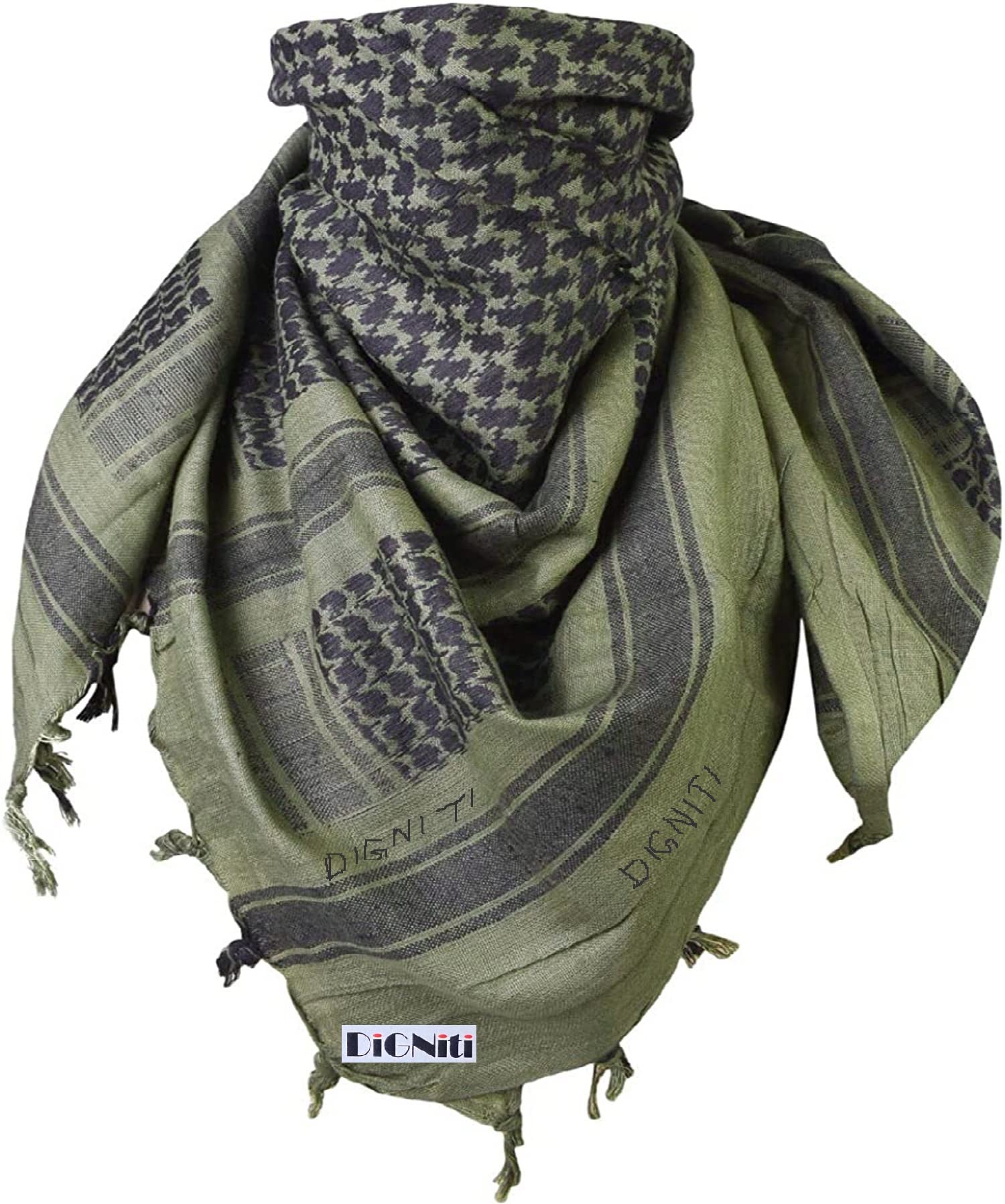 Men's/Women's Shemagh, Cotton Camouflage Scarf (Military Green)