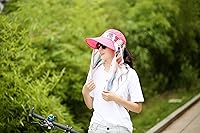 Vista 24 de icolor Sombreros de sol para mujer, protección solar UPF 50, sombrero de verano al aire libre, visera con solapa, sombrero de cola de caballo, Marrón