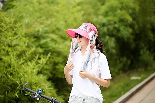 Miniatura 24 de icolor Sombreros de sol para mujer, protección solar UPF 50, sombrero de verano al aire libre, visera con solapa, sombrero de cola de caballo, Marrón