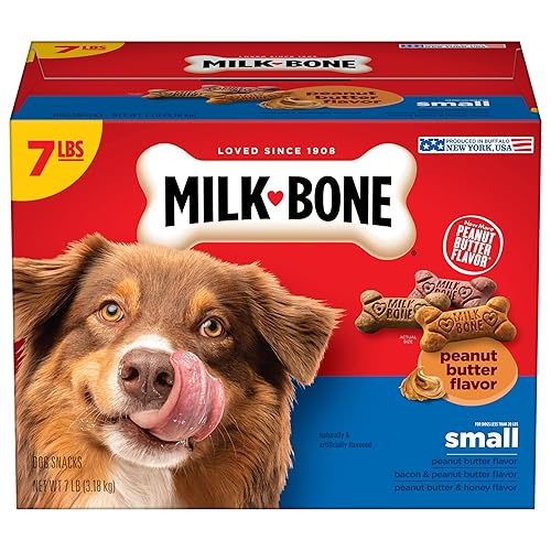 Milk-Bone Peanut Butter Flavor Naturally & Artificially Flavored Dog Biscuits - Crunchy Dog Treats - 7 Pounds (Packaging Design May Vary) - Peanut Butter - 7 Pound (Pack of 1)