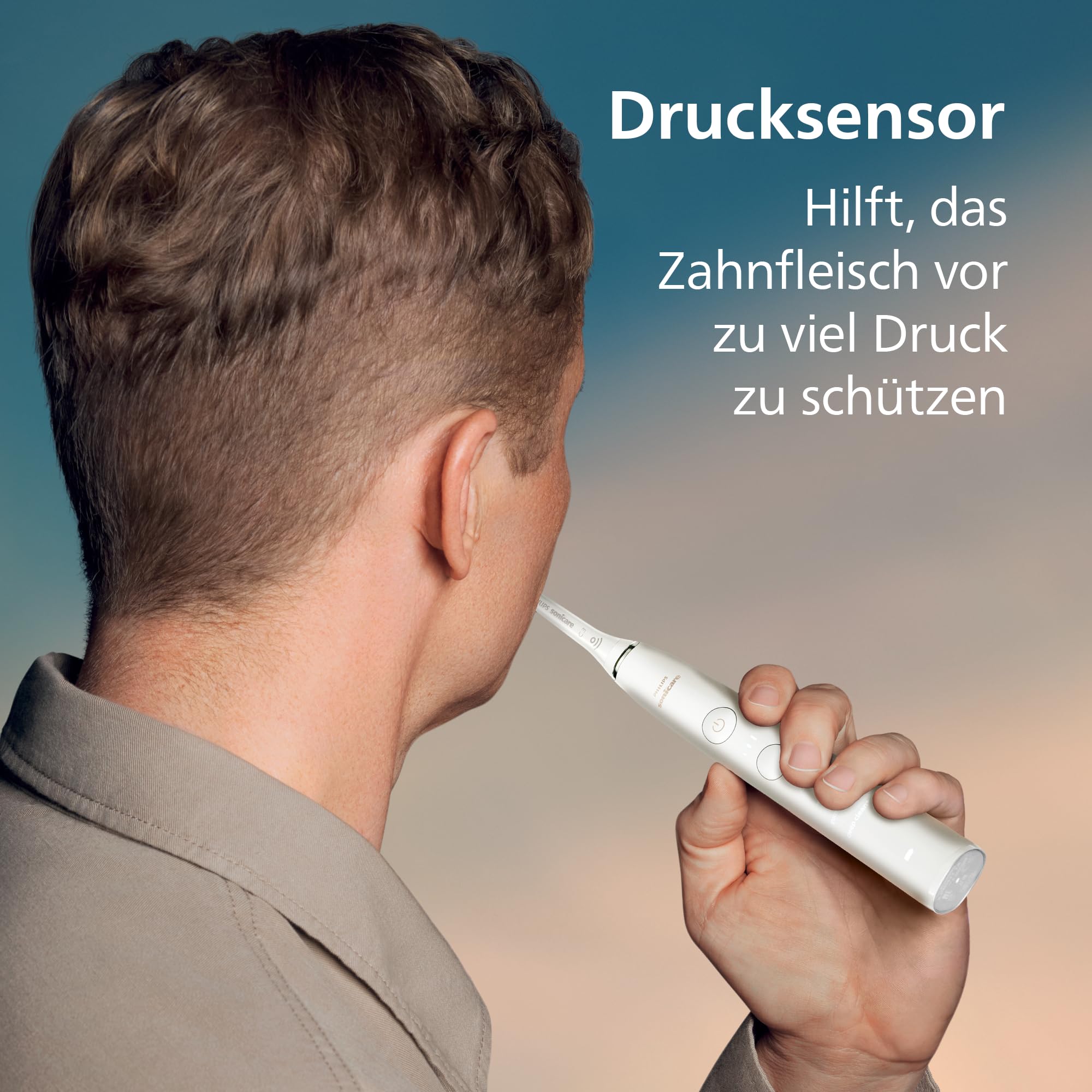 Philips Sonicare DiamondClean 9000 elektrische Zahnbürste, Schallzahnbürste mit App, Drucksensor, 4 Putzmodi, 3 Intensitätsstufen, Ladeglas und USB-Reiseetui, Roségold, Modell HX9911/94