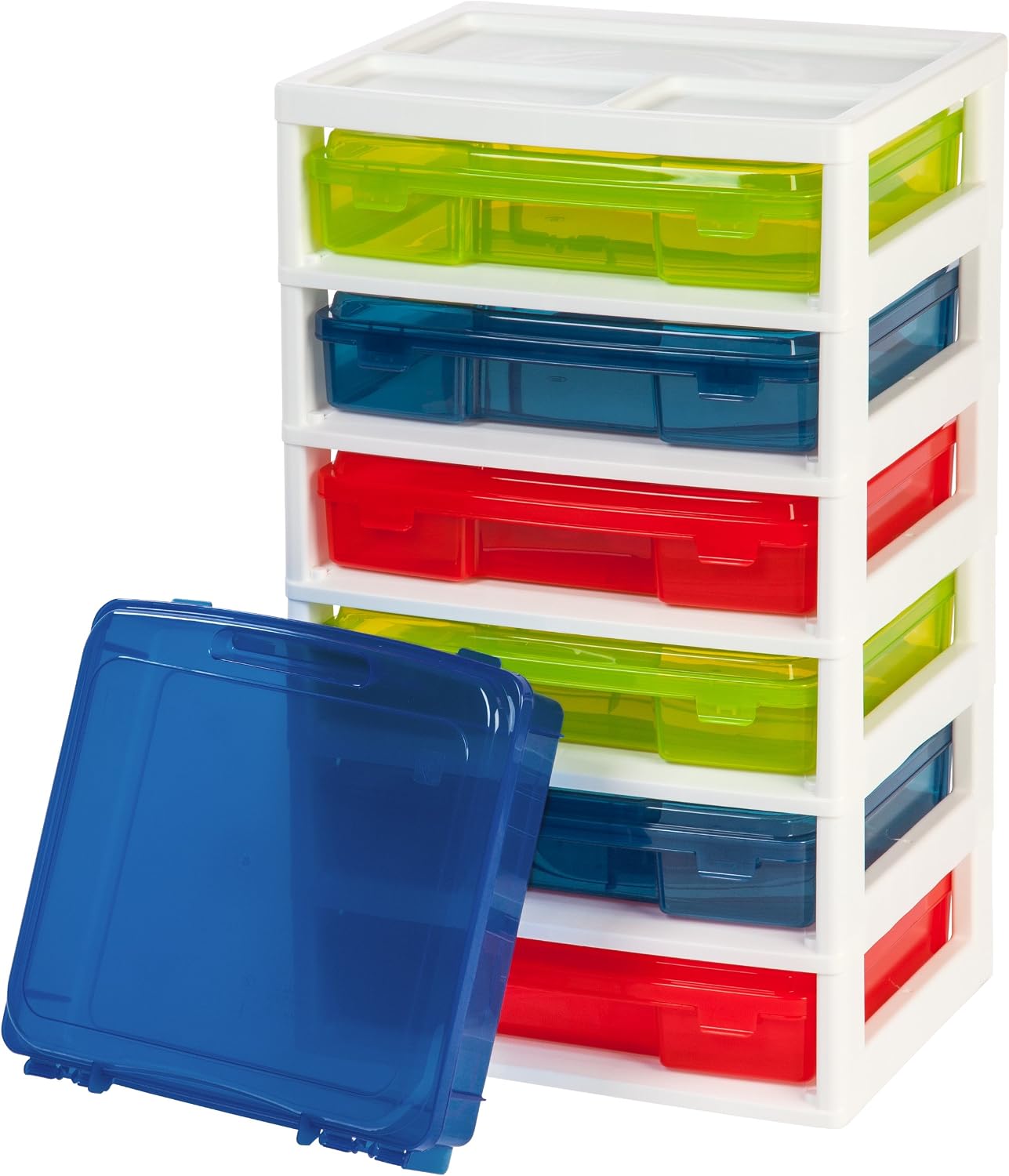 6-Case Activity Chest with Organizer Top, Assorted Colors, Model Number: PJC-306