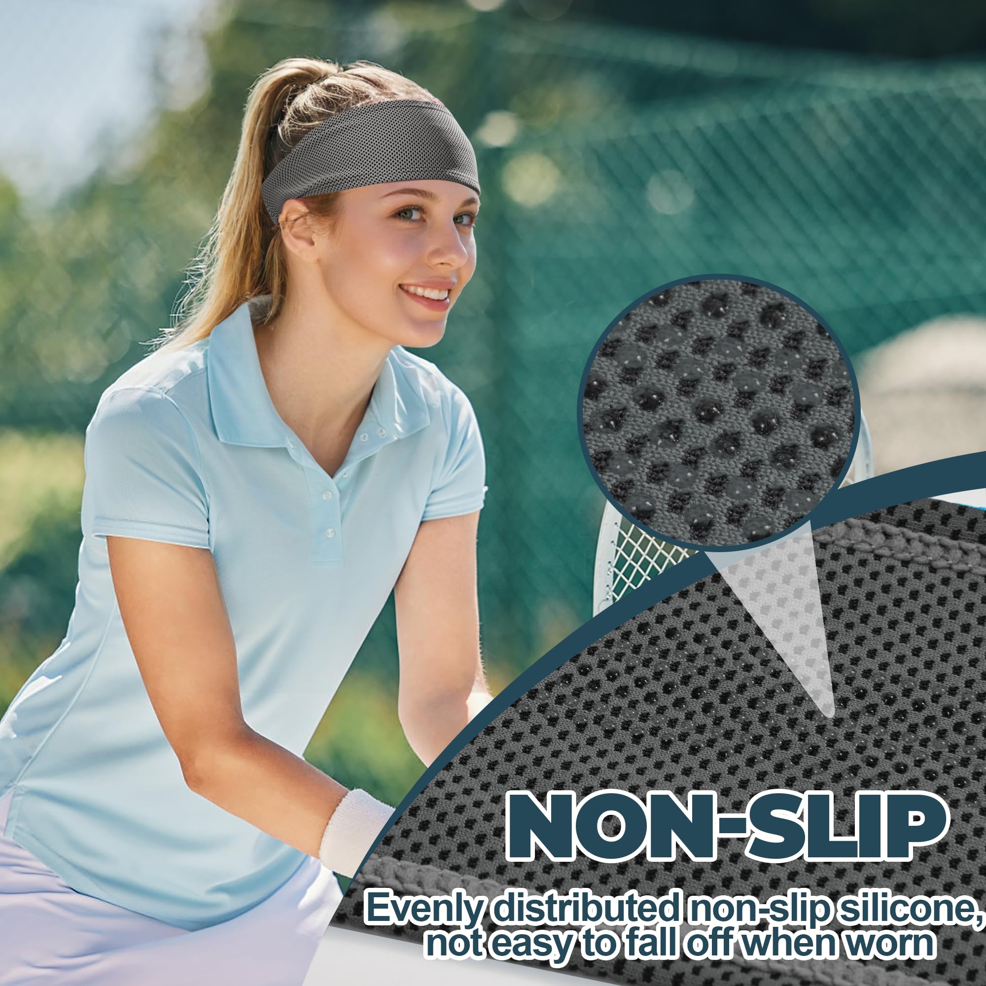 Sukeen Kühlende Stirnbänder für Frauen, sofortige Kühlung, Feuchtigkeitstransport, rutschfeste Workout-Stirnbänder, elastisches Sport-Stirnband, Schweißbänder für Laufen, Yoga, Fitnessstudio