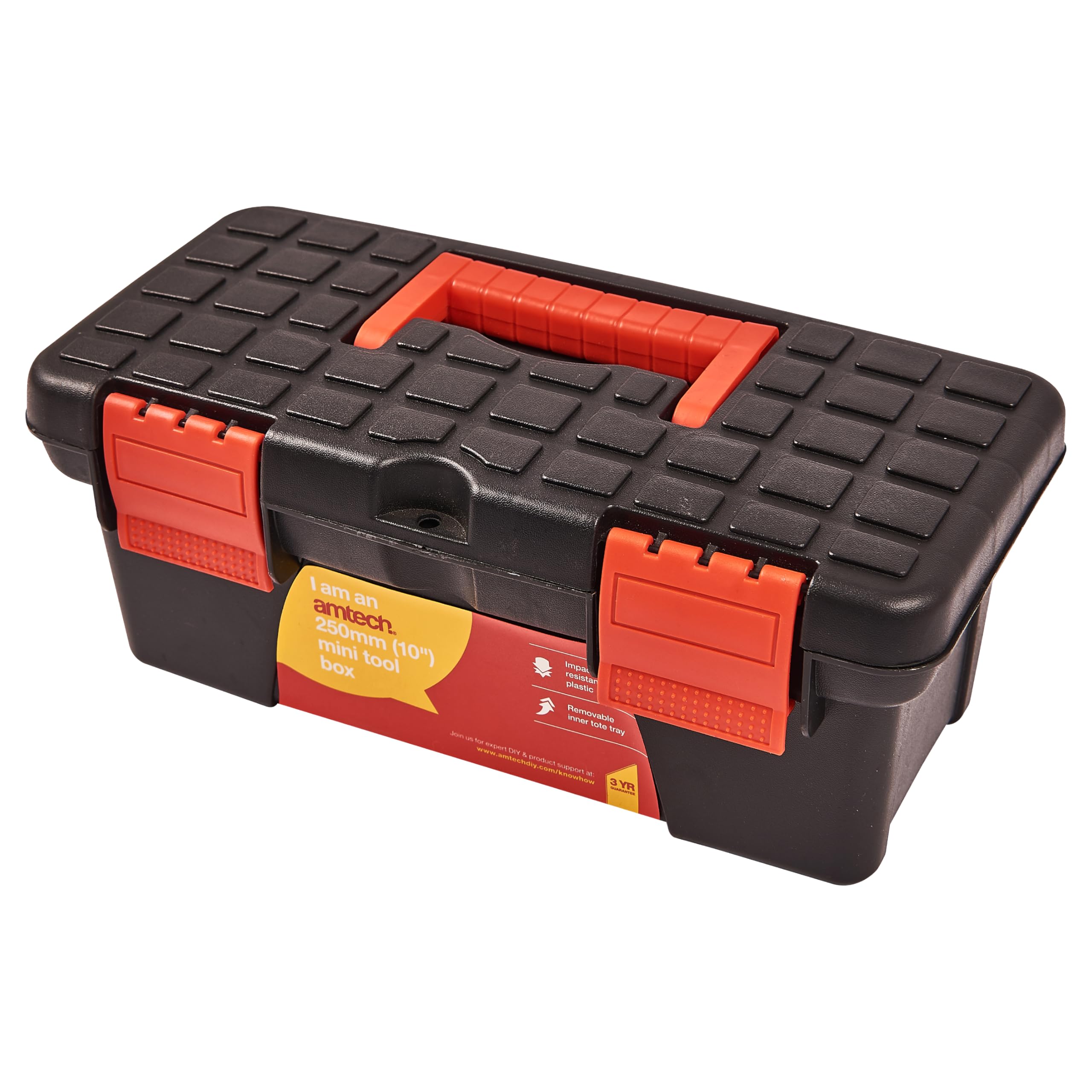 Am-Tech 10" Mini Small Plastic Tool Box With Removable Tray