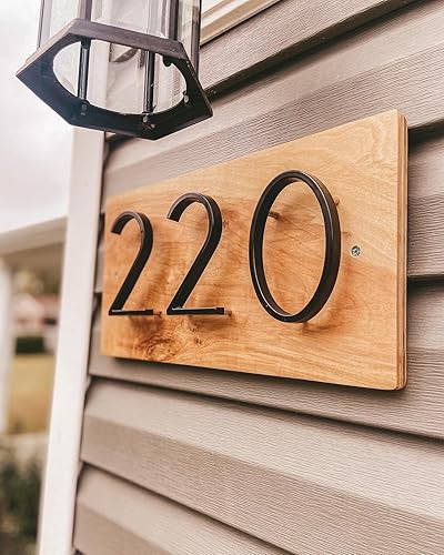 Miniatura 4 de Números de casa de metal - Números de dirección de 5 pulgadas para casas, negro de alto brillo número 0