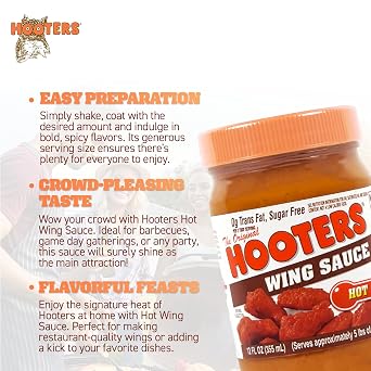 Hooters Sauce Wing Hot, 12 oz