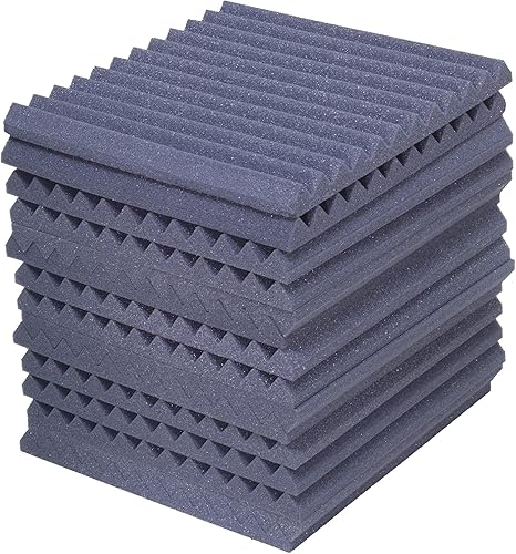 Miniatura 9 de Paneles de espuma a prueba de sonido Elvaty con aislamiento ignífugo Paneles de espuma acústica paquete de 48 paneles cuadrados de 12 x 12 x 1