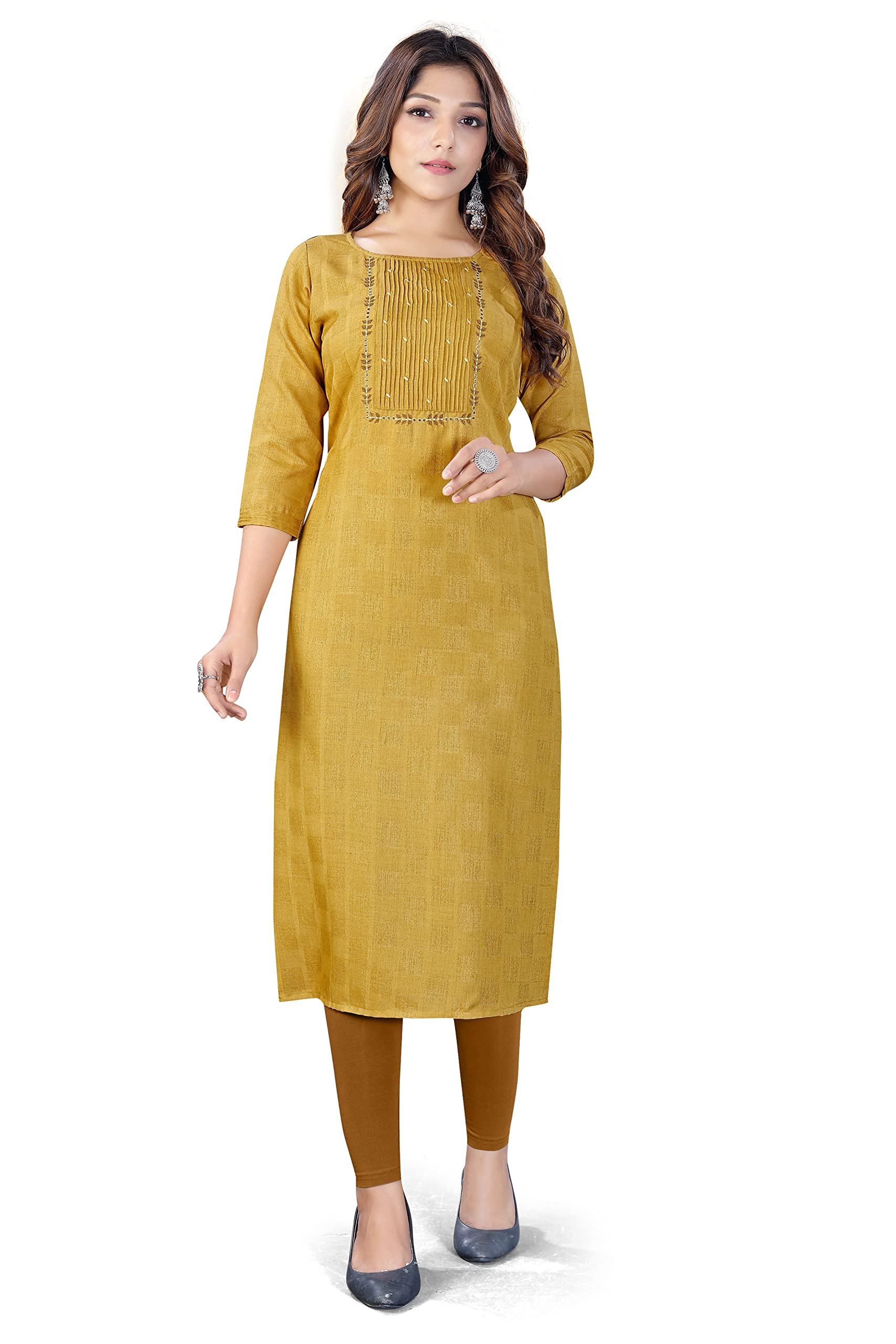 NeedleTale Womens Viscose Rayon Kurti Collection Straight Long Kurti for Women (Large, Alpine) (B09PF7XGSR) Amazon Price History, Amazon Price Tracker
